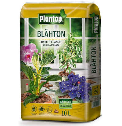 Plantop Blumenerde PLANTOP Blähton Drainageschicht Hydrokultur Ton-Basis, 10 Ltr