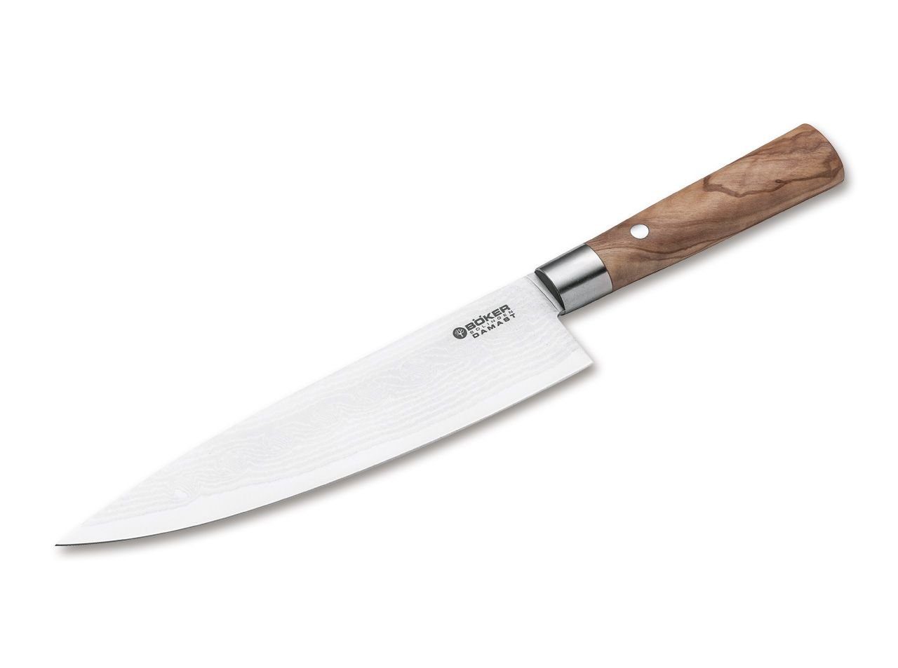Böker Manufaktur Solingen Kochmesser Böker Damast Olive Chefmesser Groß, Böker Damast Olive Chefmesser Groß