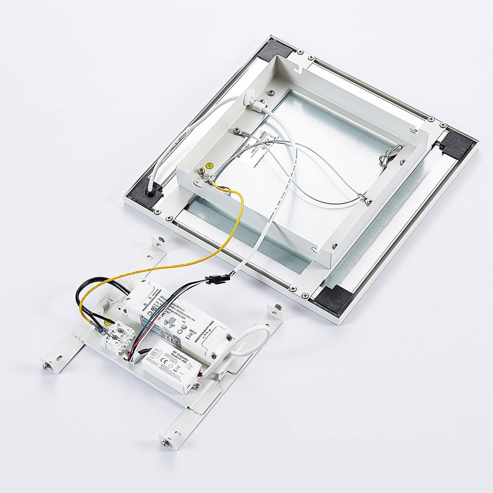 Arcchio LED Panel Tinus, + RGB Farbwechsel Kunststoff, flammig, 2 Modern, Metall, inkl. verbaut, Aluminium, weiß, fest LED-Leuchtmittel weiß, dimmbar