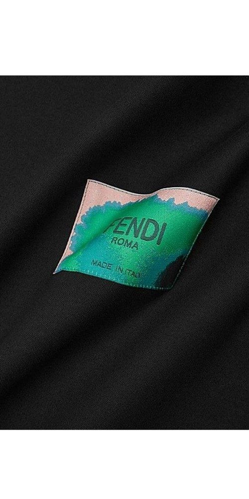 FENDI Print-Shirt Fendi Logo T-Shirt Schwarz günstig online kaufen