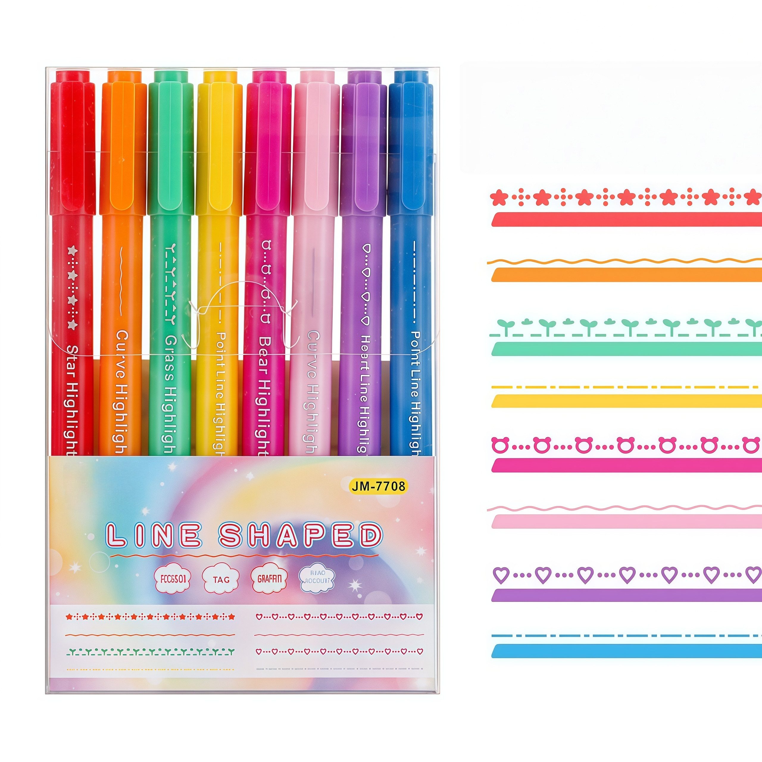 FOUORTUNATE-BEE Aquarellstifte Doppelseitiges Roller-Set, 8 Farben für Bullet Journals & Schule, (8-tlg), 8 Muster & feine Linien – ideal für Kinder, Geschenke