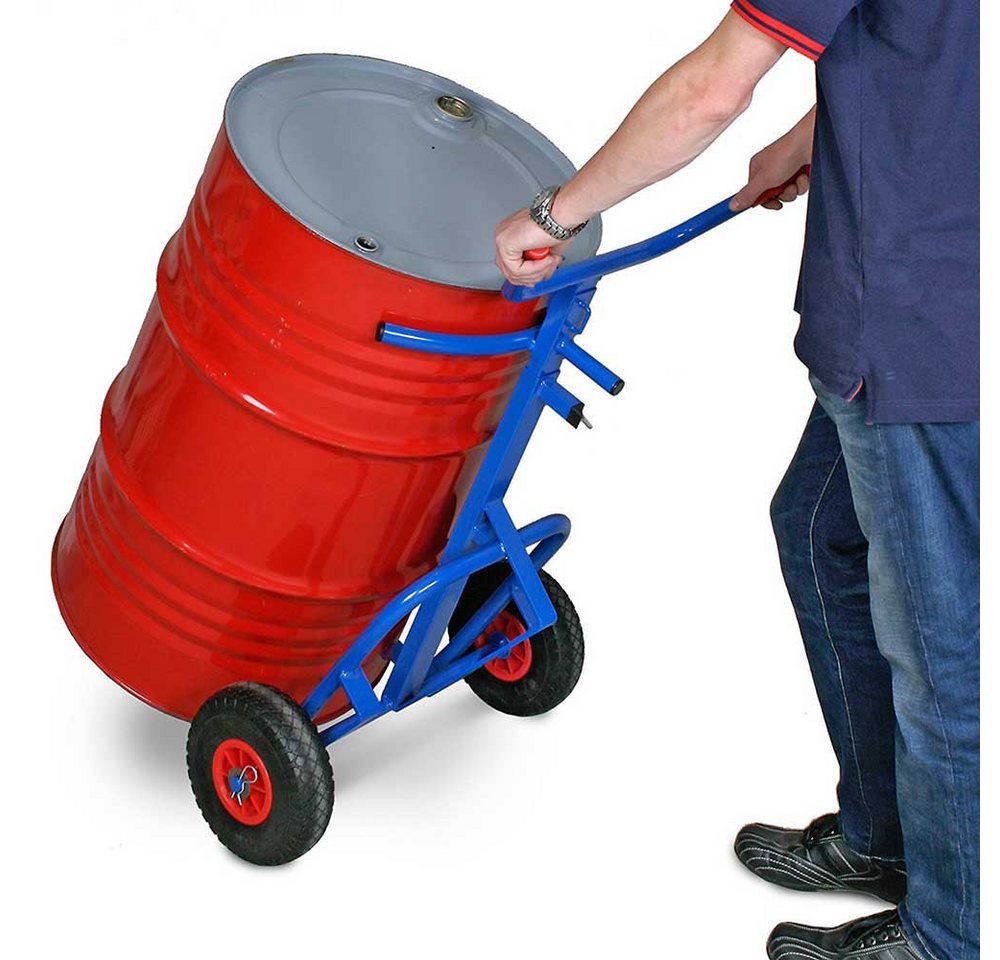 Thumbnail - BRB-Lagertechnik Sackkarre Fasskarre f. 200 Liter Stahlfässer, höhenverstellbar, Tragkraft 250 kg, Fasskarre aus Stahl