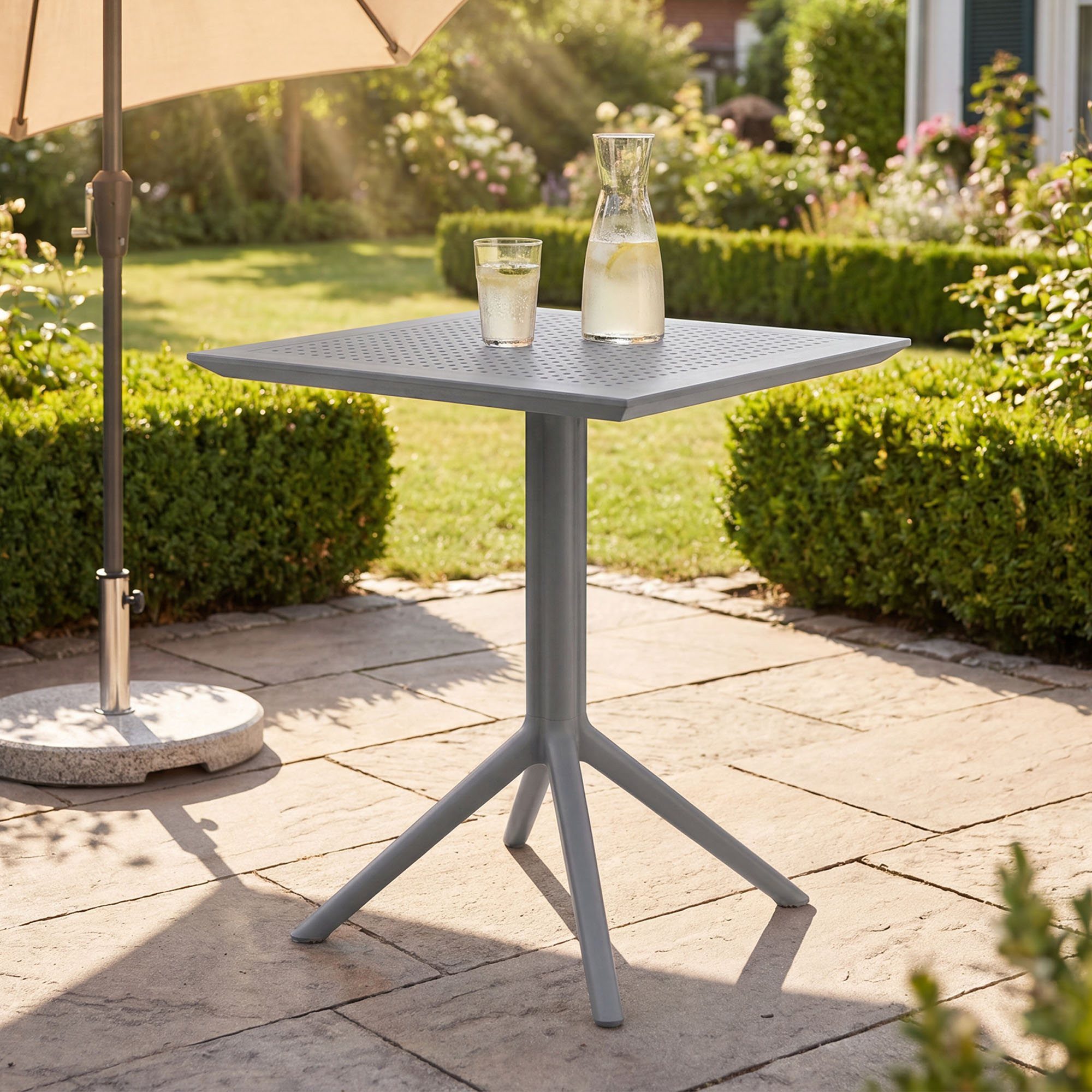 furnicato Gartentisch Klapptisch Sky 60x60x74 cm dunkelgrau (1-St)