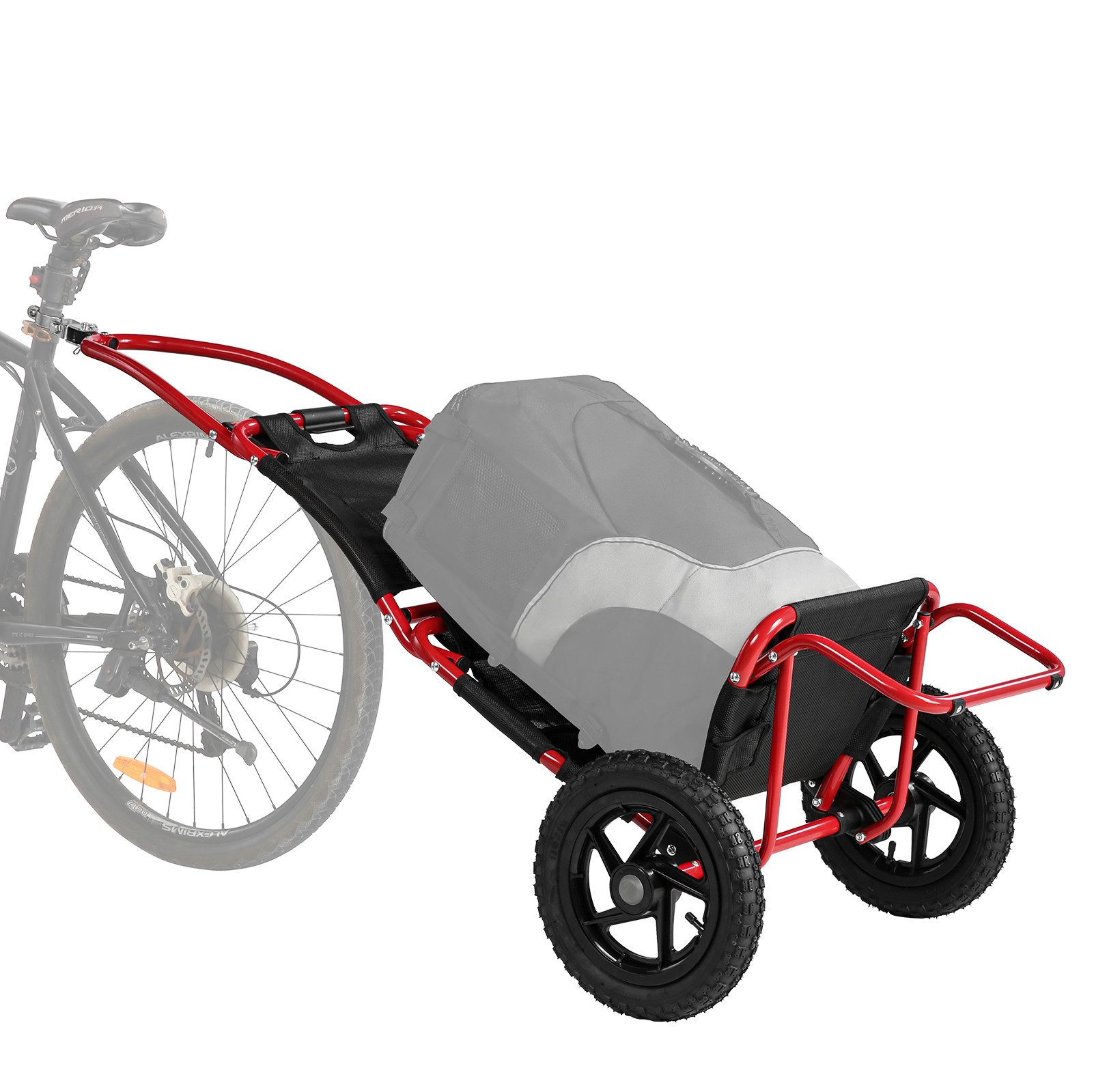 FANNOU Fahrradlastenanhänger Klappbar und kompakt, 20 kg Ladegewicht, 140 x 62 x 28 cm, Fahrrad Lastenanhänger & Handwagen, Fahrradanhänger Transportanhänger