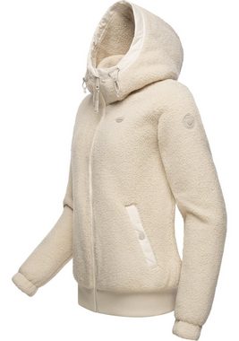 Ragwear Outdoorjacke Cousy Short flauschige Übergangsjacke mit Teddyfell und Kapuze