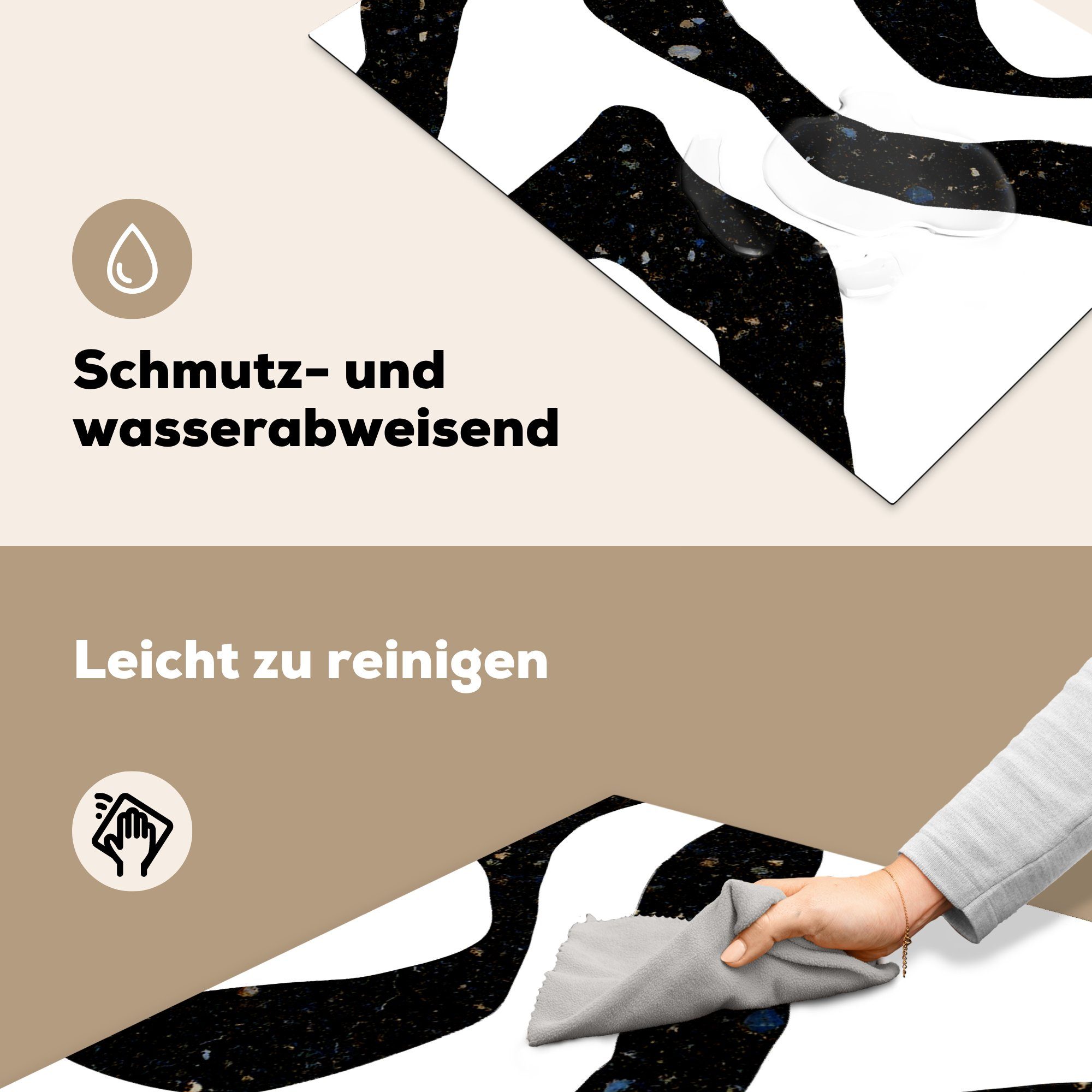 für die - cm, Herdblende-/Abdeckplatte Minimalismus küche, MuchoWow 81x52 Schutz Ceranfeldabdeckung tlg), (1 Vinyl, Design, Induktionskochfeld Abstrakt -