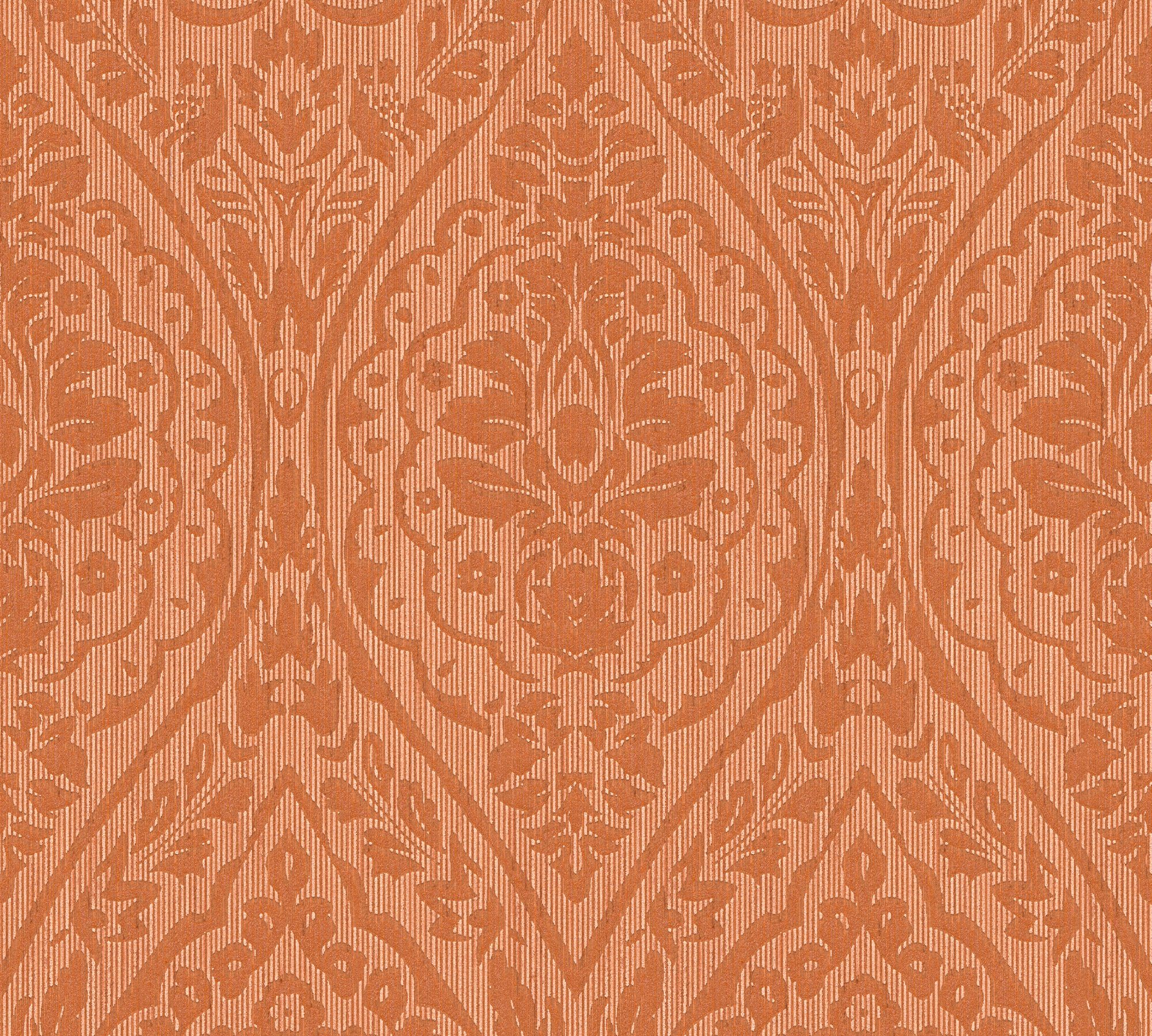 Barock, orange/rot Création Tapete Streifen Architects samtig, A.S. Paper Tessuto, Textiltapete