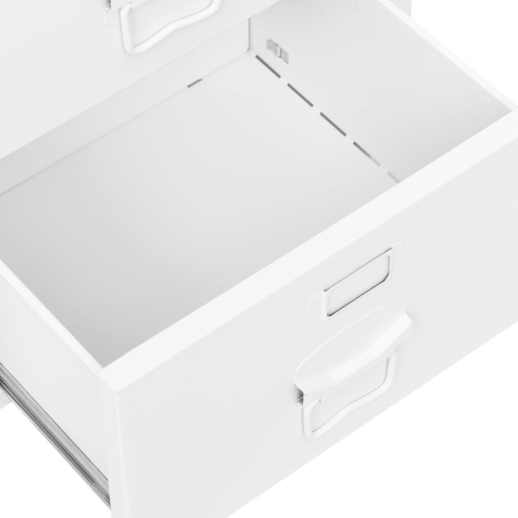 cm mit Weiß Schreibtisch 105x52x75 Industrie-Stil furnicato Schubladen