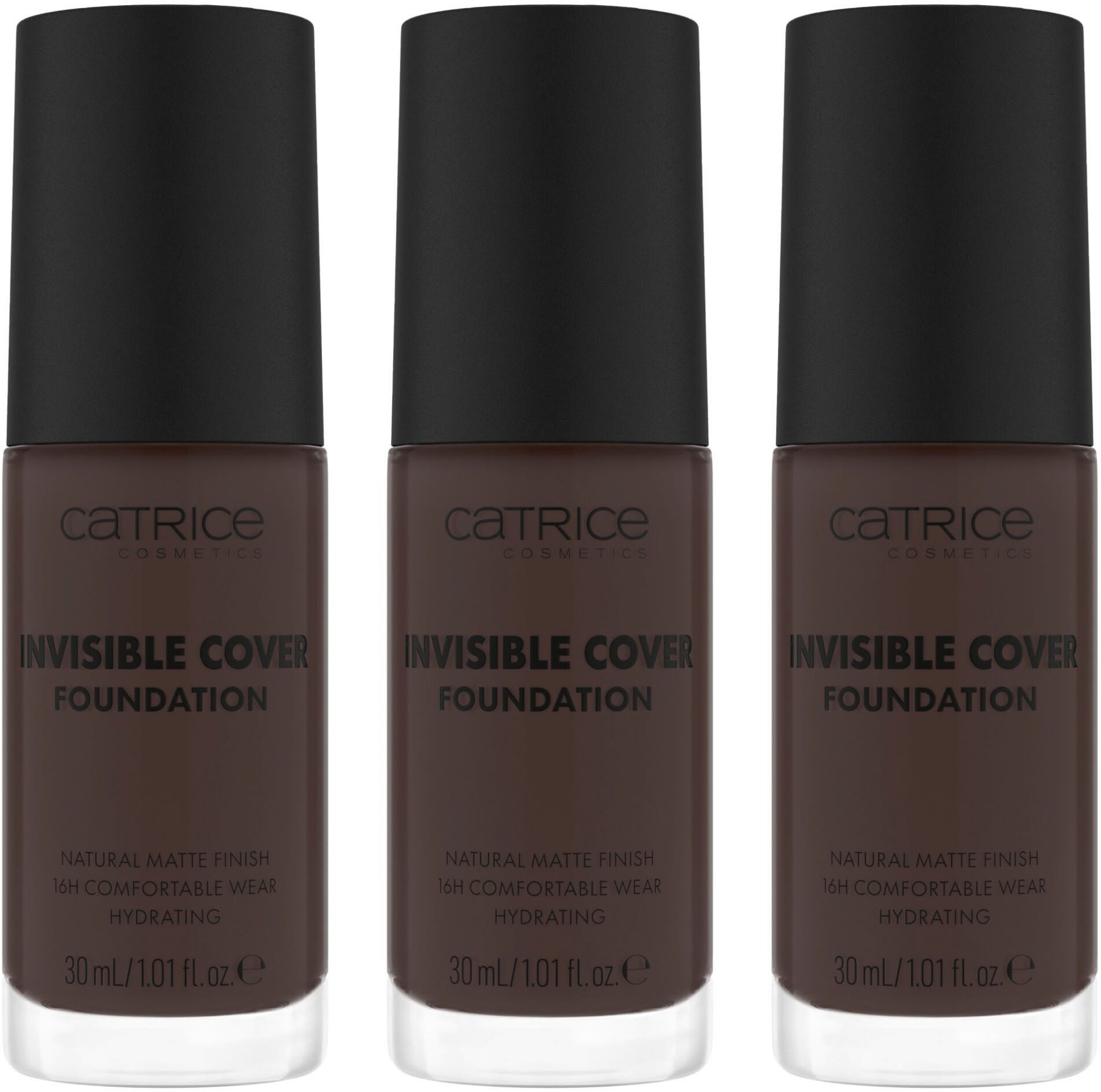 Catrice Foundation Invisible Cover Foundation, 3-tlg., mit langanhaltendem Finish