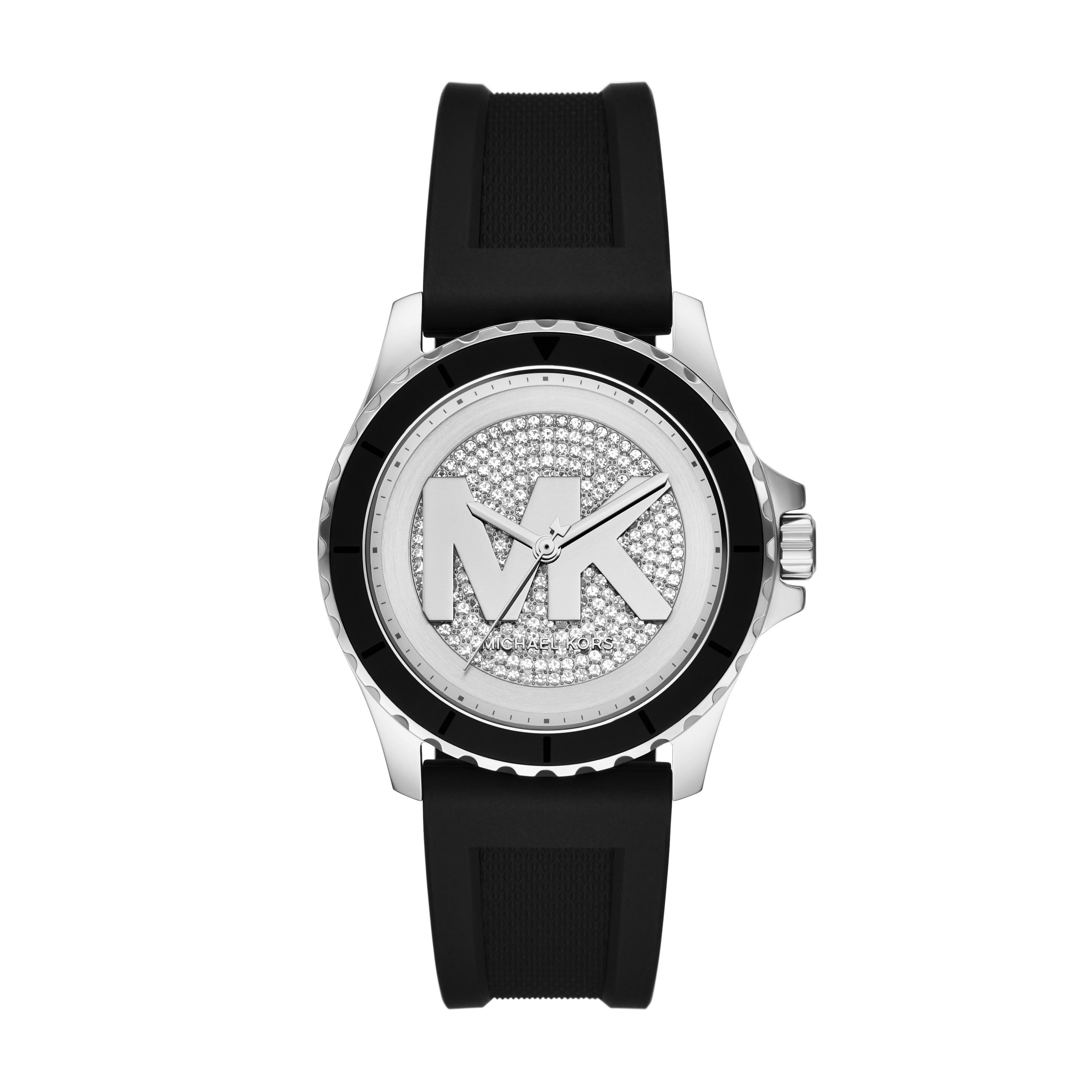 MICHAEL KORS Quarzuhr Everest MK7661, Armbanduhr, Silikonarmband, analog, Glassteine