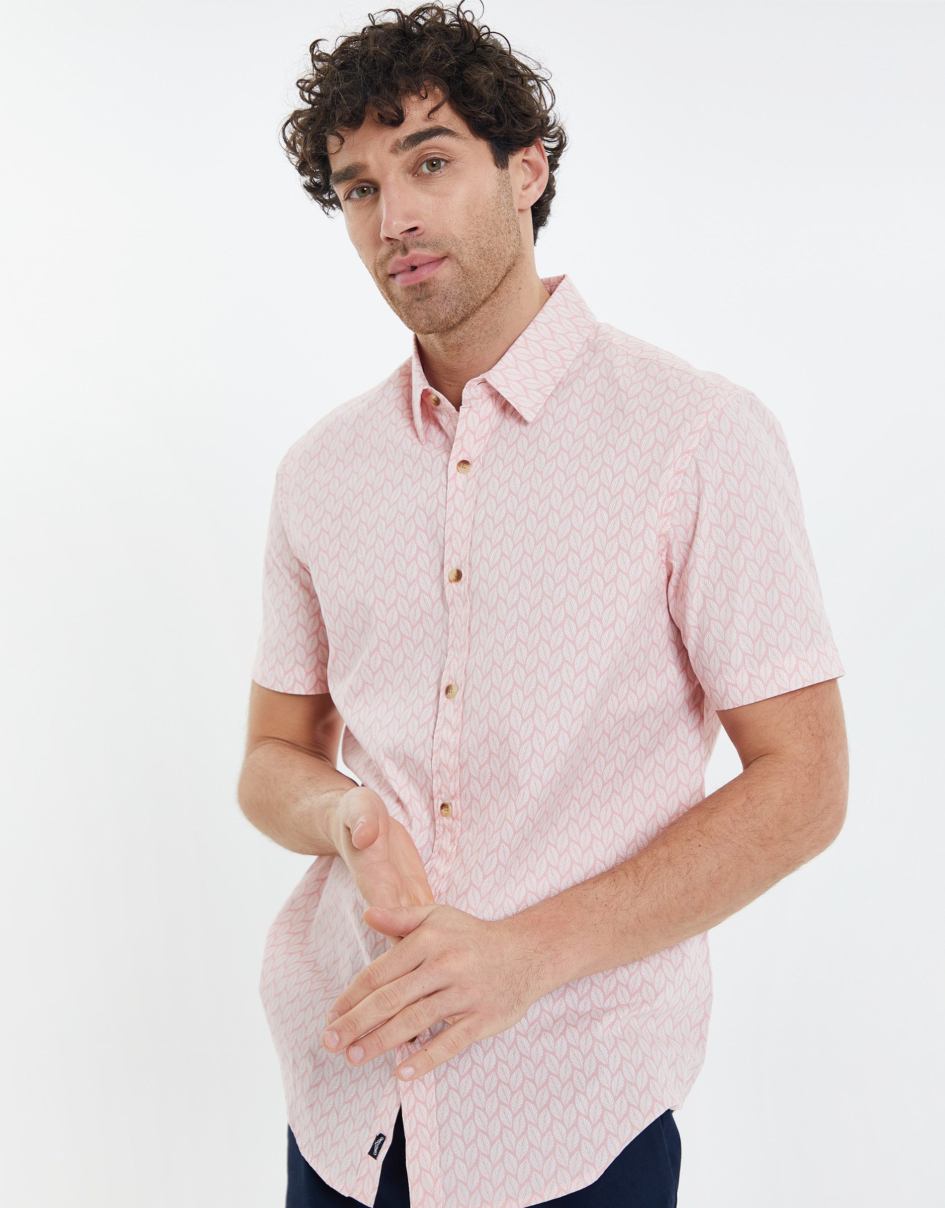 Threadbare Kurzarmhemd THB Shirt S/Slv Peony (1-tlg) im klassischen Design