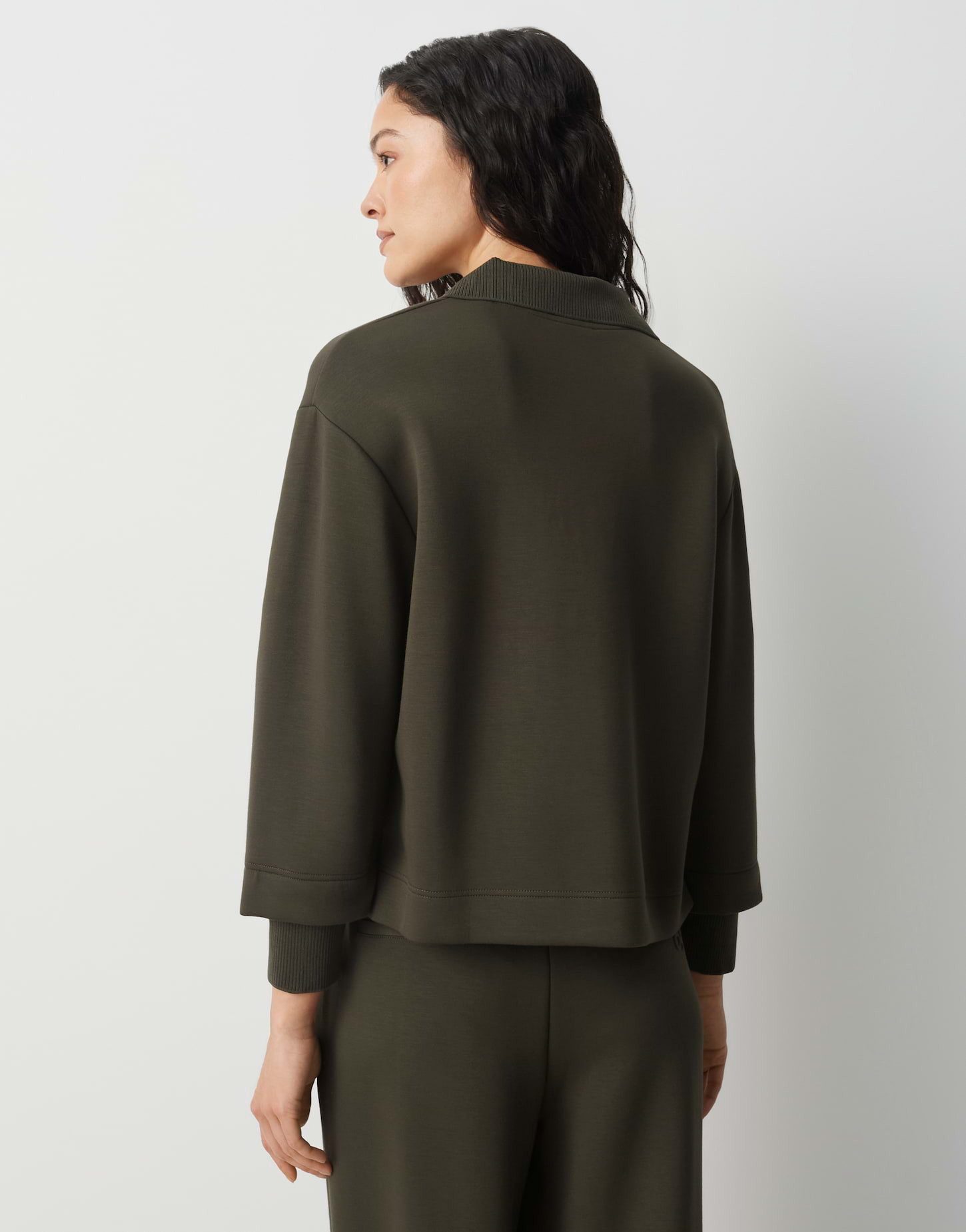 OPUS Sweatshirt Gyha im weichen Viskose Mix Lockere Passform, gerader Schnitt, überschnittene Schulter, Polokragen