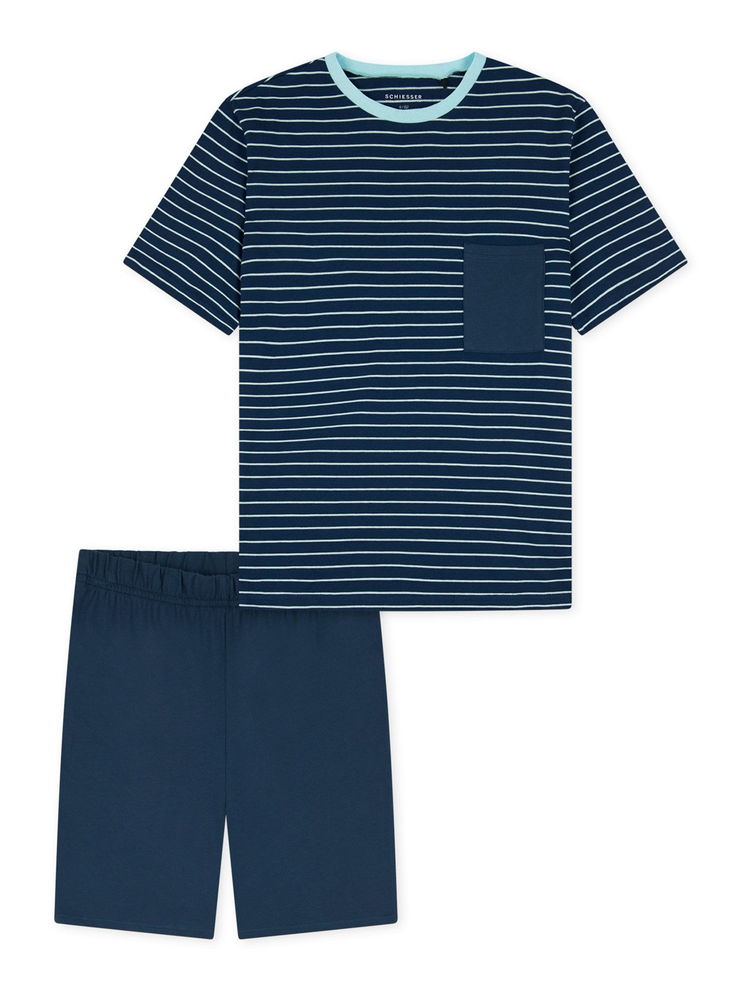 Schiesser Shorty Nightwear (2 tlg) leichter Schlafanzug Kurz