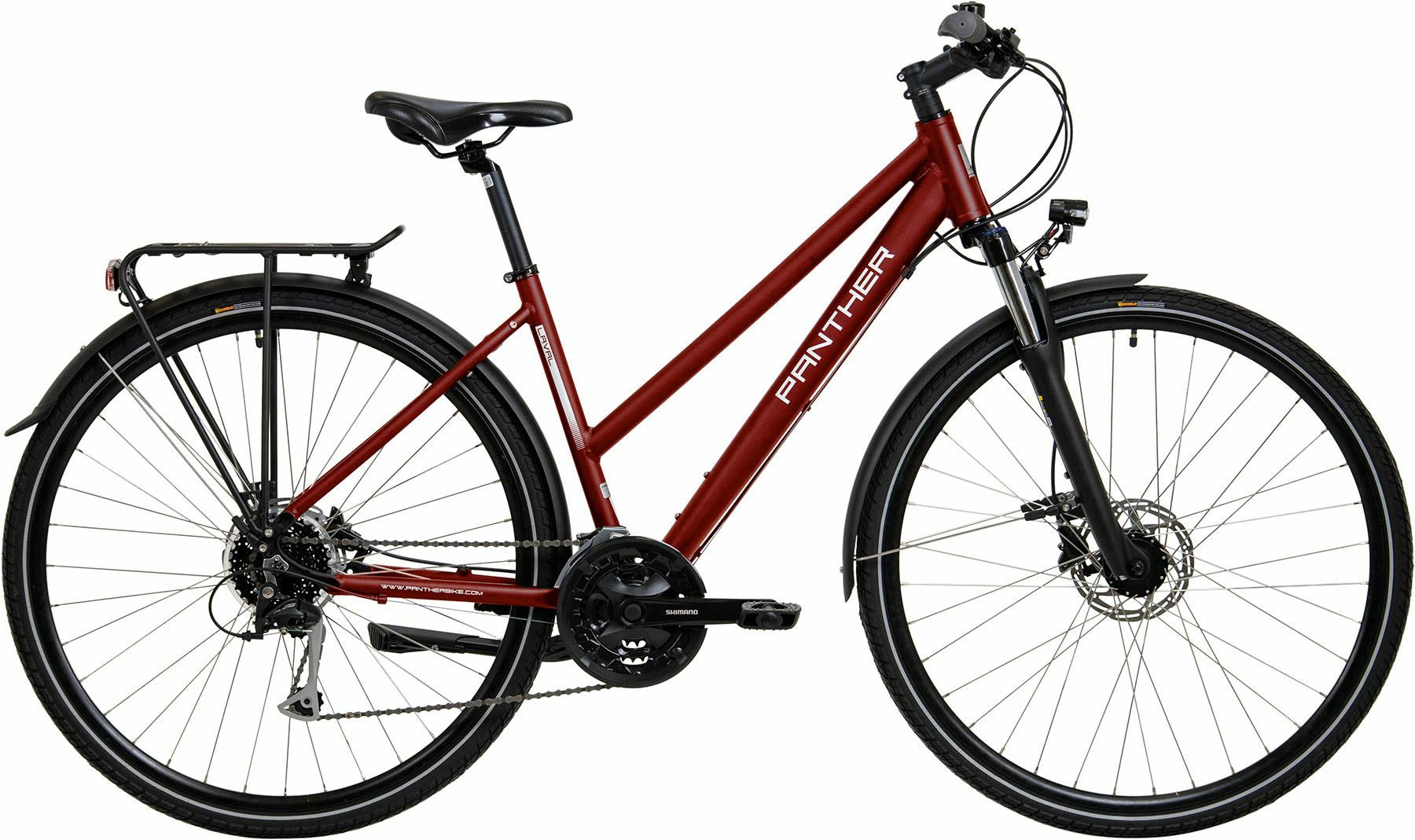 Panther Trekkingrad Touren Bike Laval 4.0 rot matt 28" Trapez, 27 Gang Shimano Shimano Acera Schaltwerk