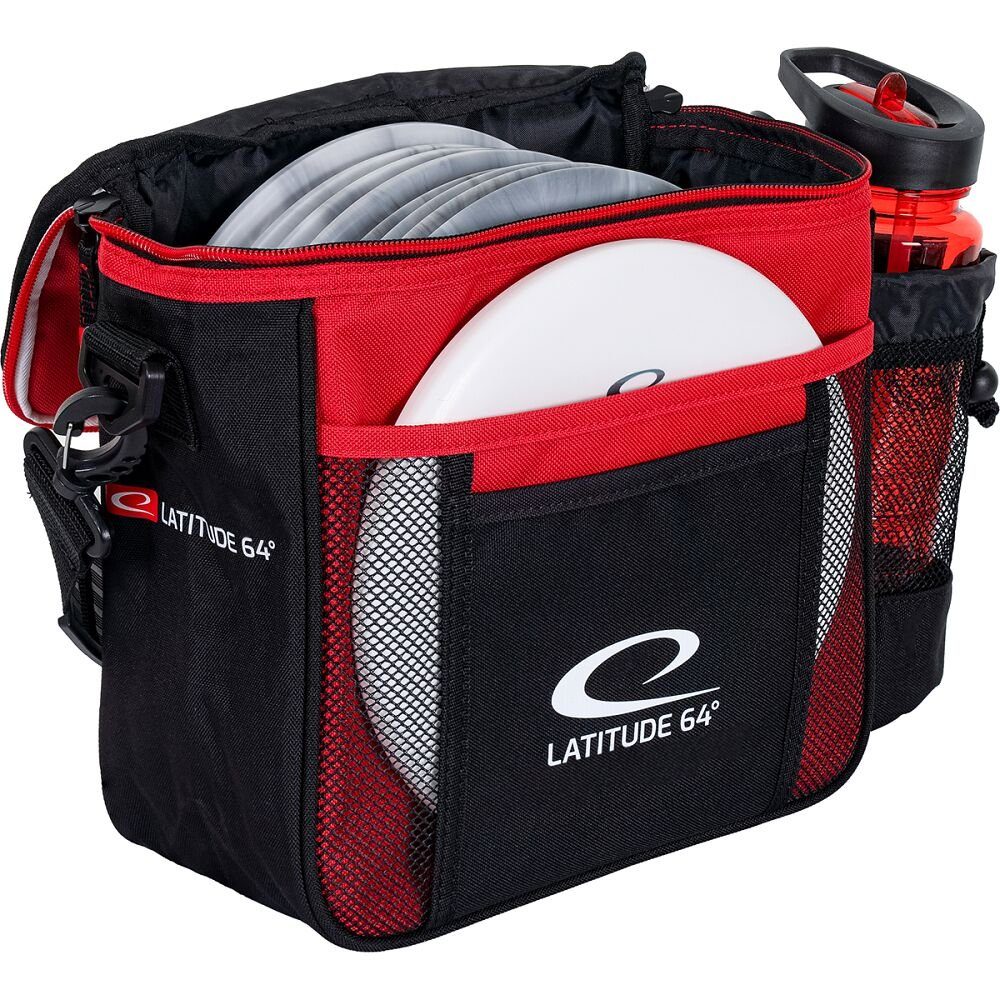 Latitude 64° Sporttasche Slim Shoulder Bag, Shoulder Bag für bis zu 8 Discs Rot-Schwarz