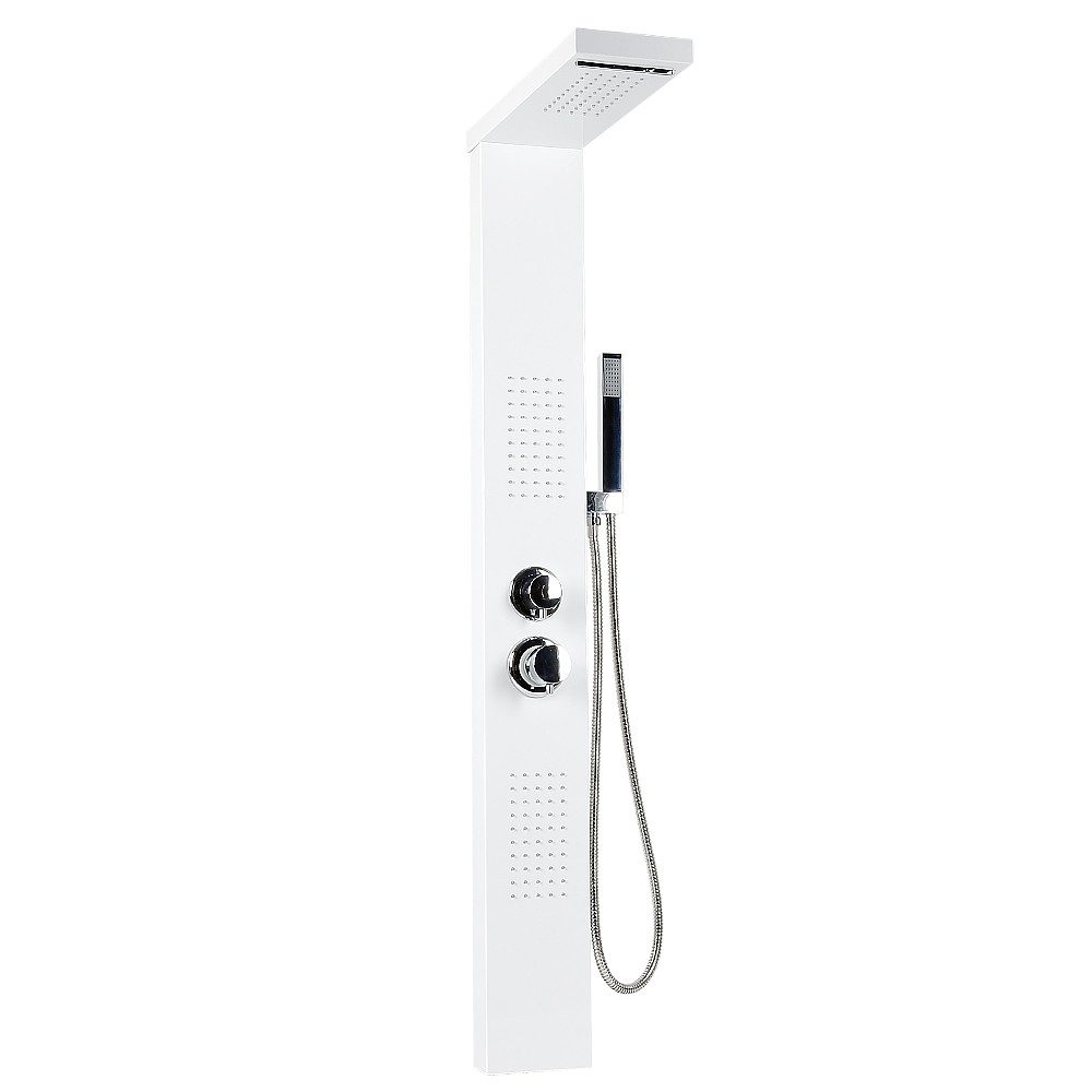 JEOBEST Duschsystem Duschpaneel Duschsystem Duschset Regendusche Duscharmatur, 4 Strahlart(en), mit Massagedüsen Wasserfalldusche Handbrause und Überkopfdusche