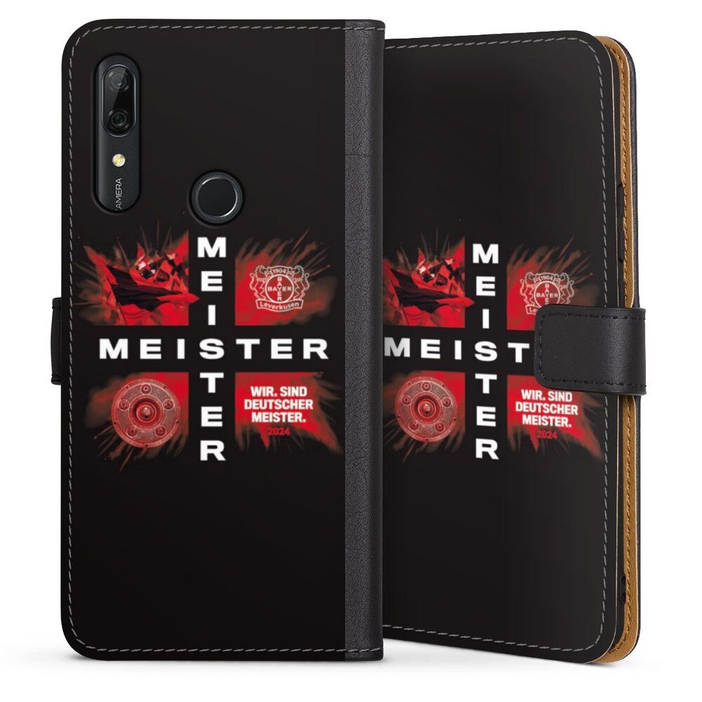 DeinDesign Handyhülle Bayer 04 Leverkusen Meister Offizielles Lizenzprodukt, Huawei P Smart Z Hülle Handy Flip Case Wallet Cover Handytasche Leder