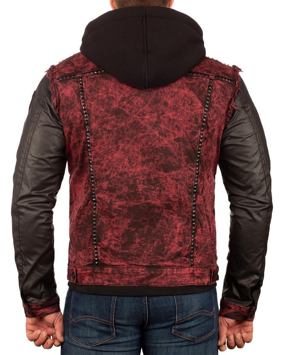 Herren Cipo (1-St) Jeansjacke Sweatjacke Nieten Baxx Kapuzen besetzt & BA-CJ259 mit