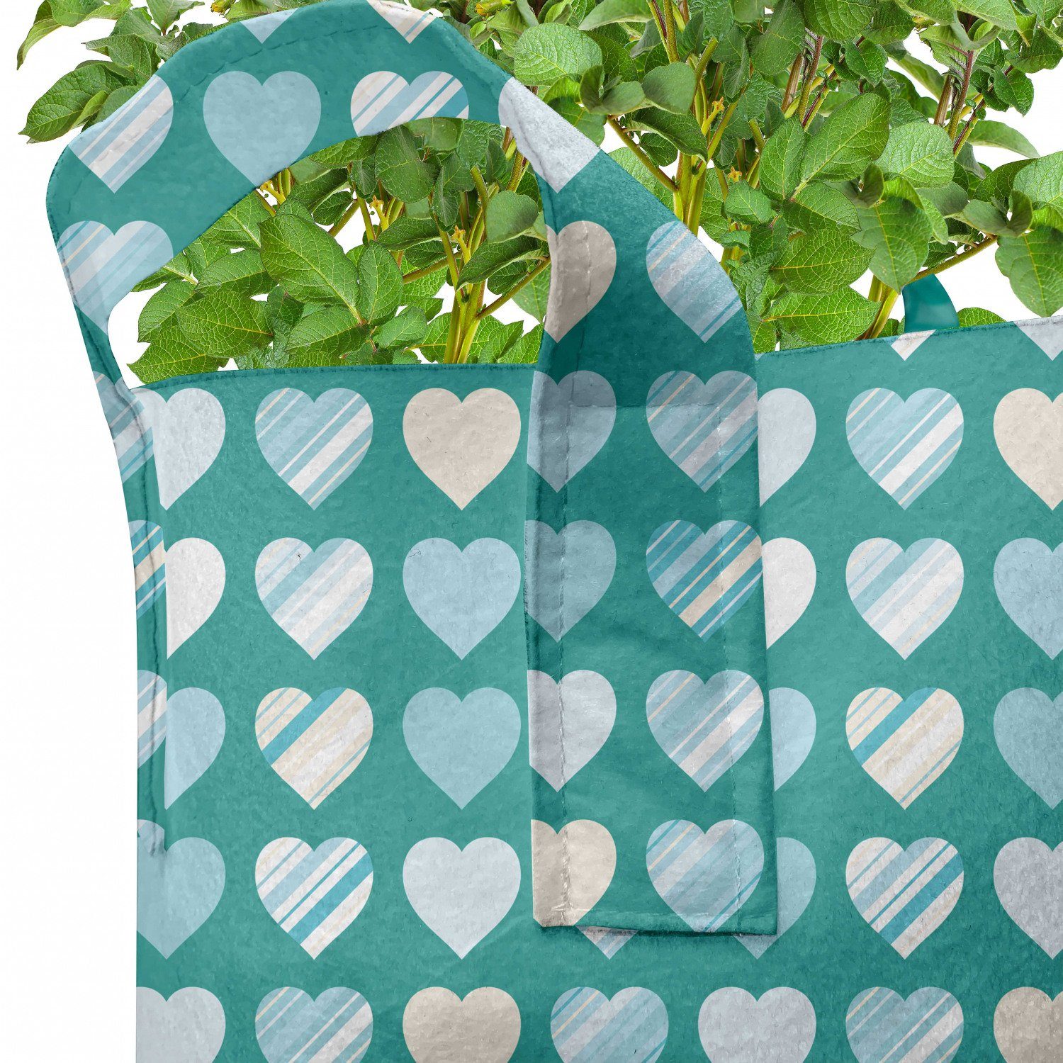 Herz Abakuhaus Stofftöpfe Valentinstag Pflanzkübel Pflanzen, hochleistungsfähig Griffen für mit