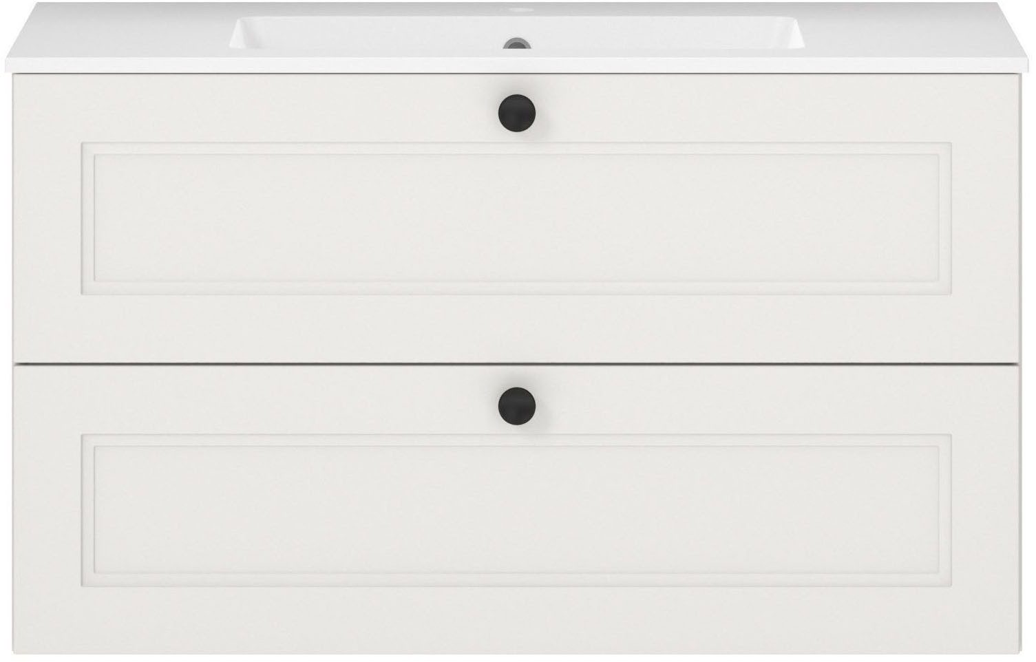 nobilia® Badmöbel-Set Cascada, (Set, 1-St., Waschtisch mit Waschbecken), vormontiert, mit Soft-Close, in vier Breiten