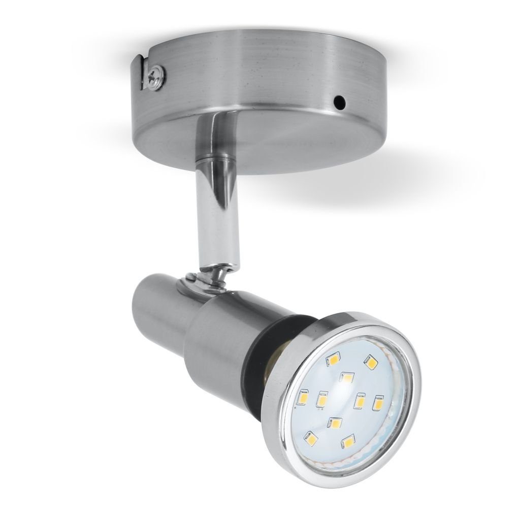 B.K.Licht Deckenleuchte Wandleuchte 5W 400lm IP44 - BKL1135, Leuchtmittel wechselbar, Warmweiß, Schwenkbar GU10 3000K 80x106 (DxH)