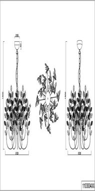 TRIO Leuchten Kronleuchter Napoli, Leuchtmittel wechselbar, 4-flammige E14-Krone in Blätteroptik, höhenverstellbar bis 150 cm
