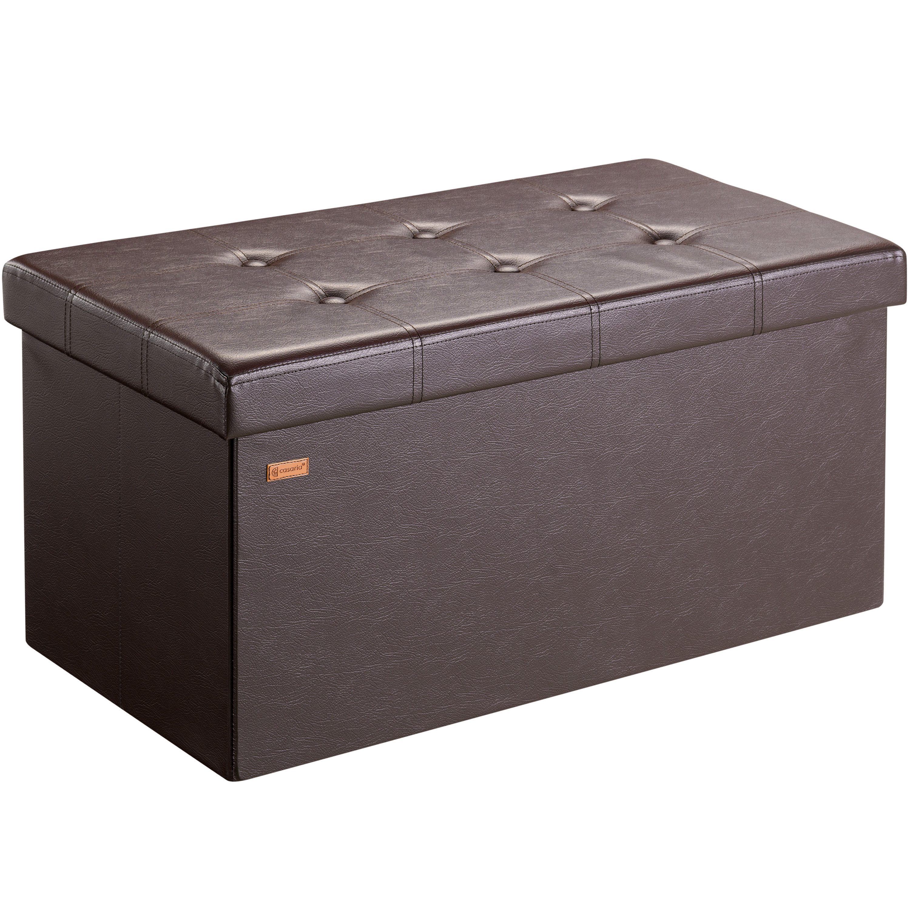 Casaria Sitzbank (1-St), mit Stauraum 80x40x40cm Faltbar 100 L Gepolstert Deckel Kunstleder
