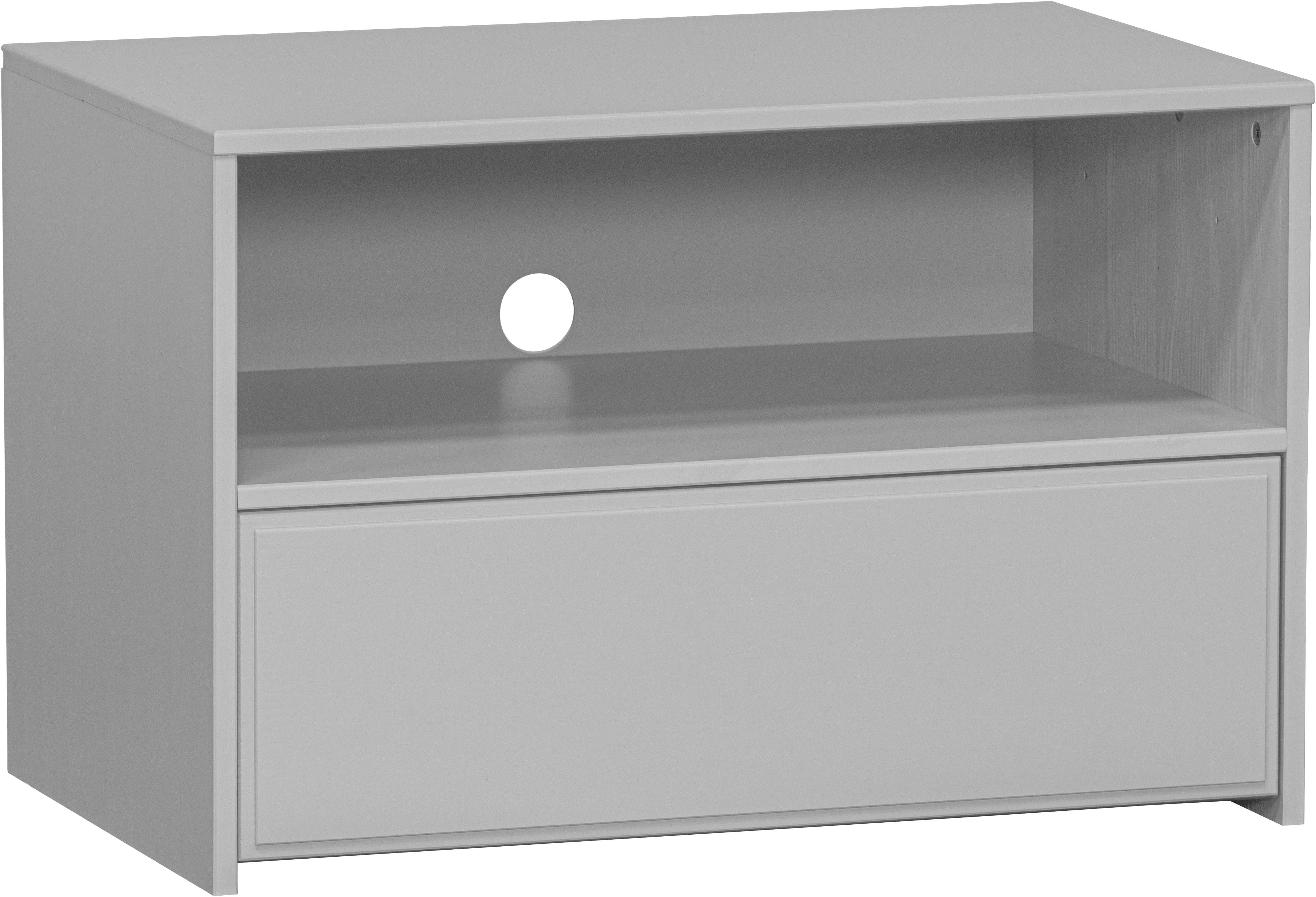 WOOOD Lowboard Yissa mit FSC® Massivkiefer und offenem Stauraum, FSC® Massivkiefer, modular erweiterbar, Tragkraft 15 kg