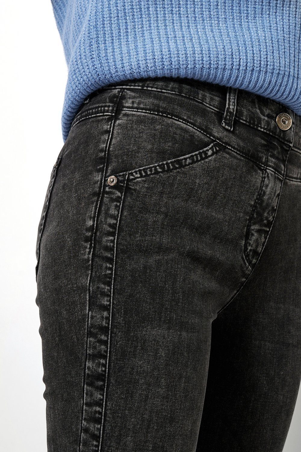 anthra Seitennähten Skinny-fit-Jeans be doppelten - mit TONI loved 884