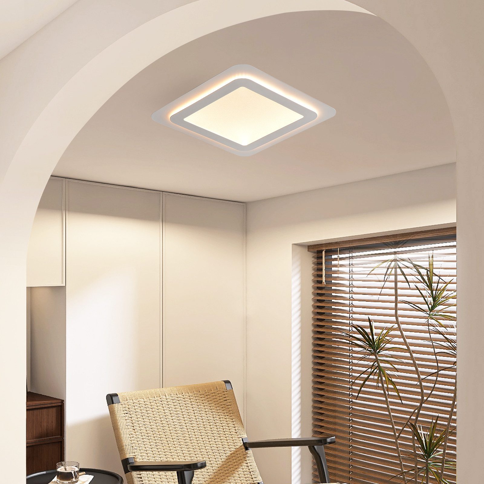 RRBEST LED Deckenleuchte LED Deckenlampe, 72CM Dimmbar Wohnzimmer Deckenleuchte, mit Fernbedienung und Memory Funktion