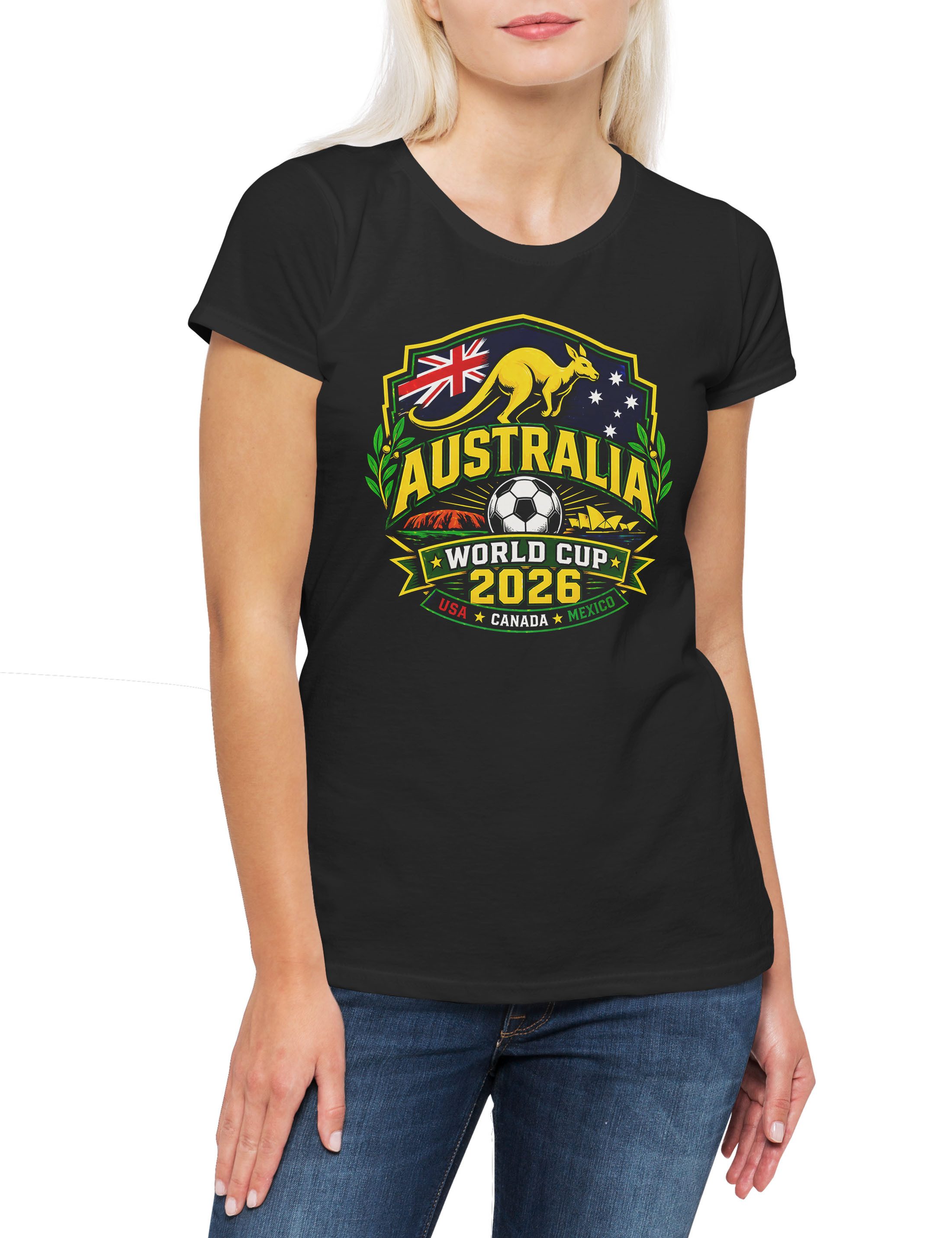 Urban Backwoods Print-Shirt Team Australia 1 Damen T-Shirt Australien Outback Sydney Fußball WM (1-tlg) Soccer Football Turnier 2026