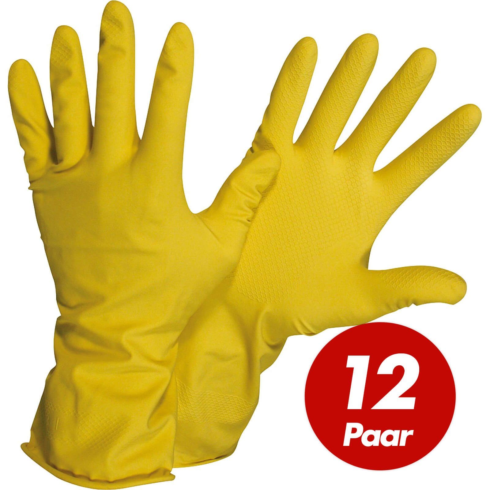 Nitras Latexhandschuhe 3220 Haushaltshandschuhe Gr. 10, Latexhandschuhe CAT1 - 12 Paar (Spar-Set)