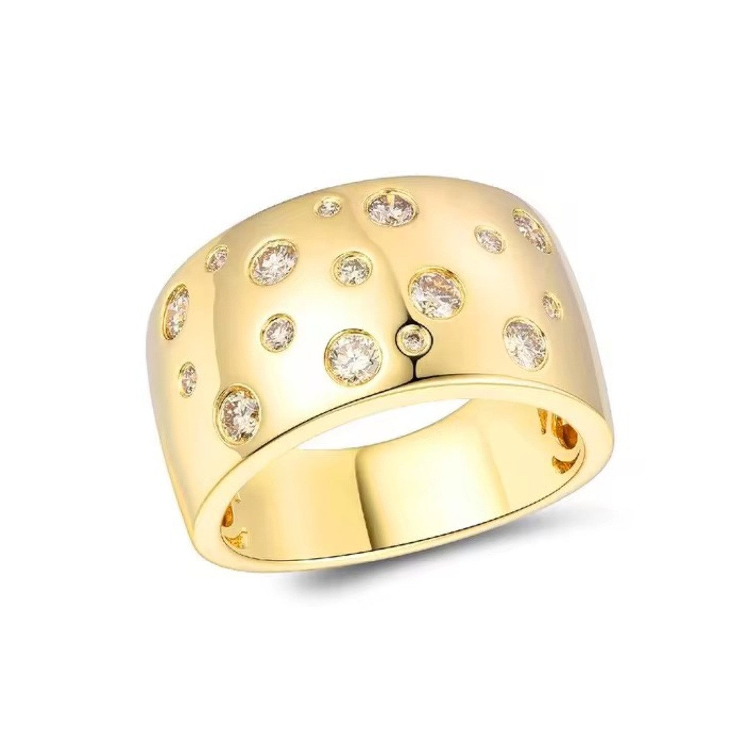 ROUGEMONT Silberring Funkelnder Damen Ring 925 Sterling Silber 18K Gold