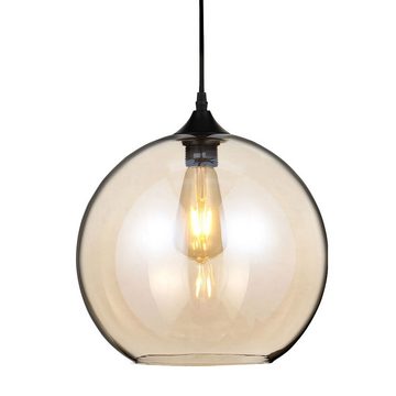 etc-shop LED Pendelleuchte, Leuchtmittel inklusive, Warmweiß, Retro Hänge Pendel Leuchte Gästezimmer Decken Lampe Amber