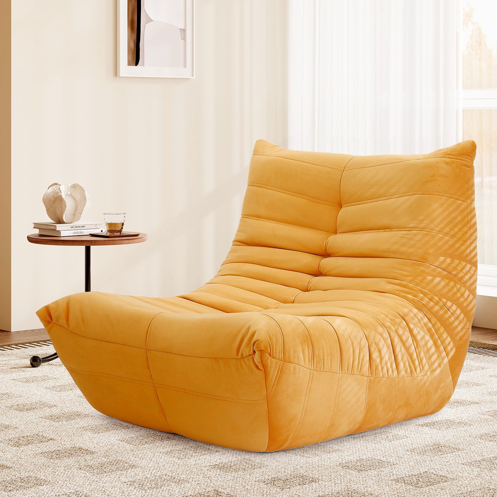 OUNUO Sofa Lounge-Sofa mit Memory-Schaum für kleine Räume