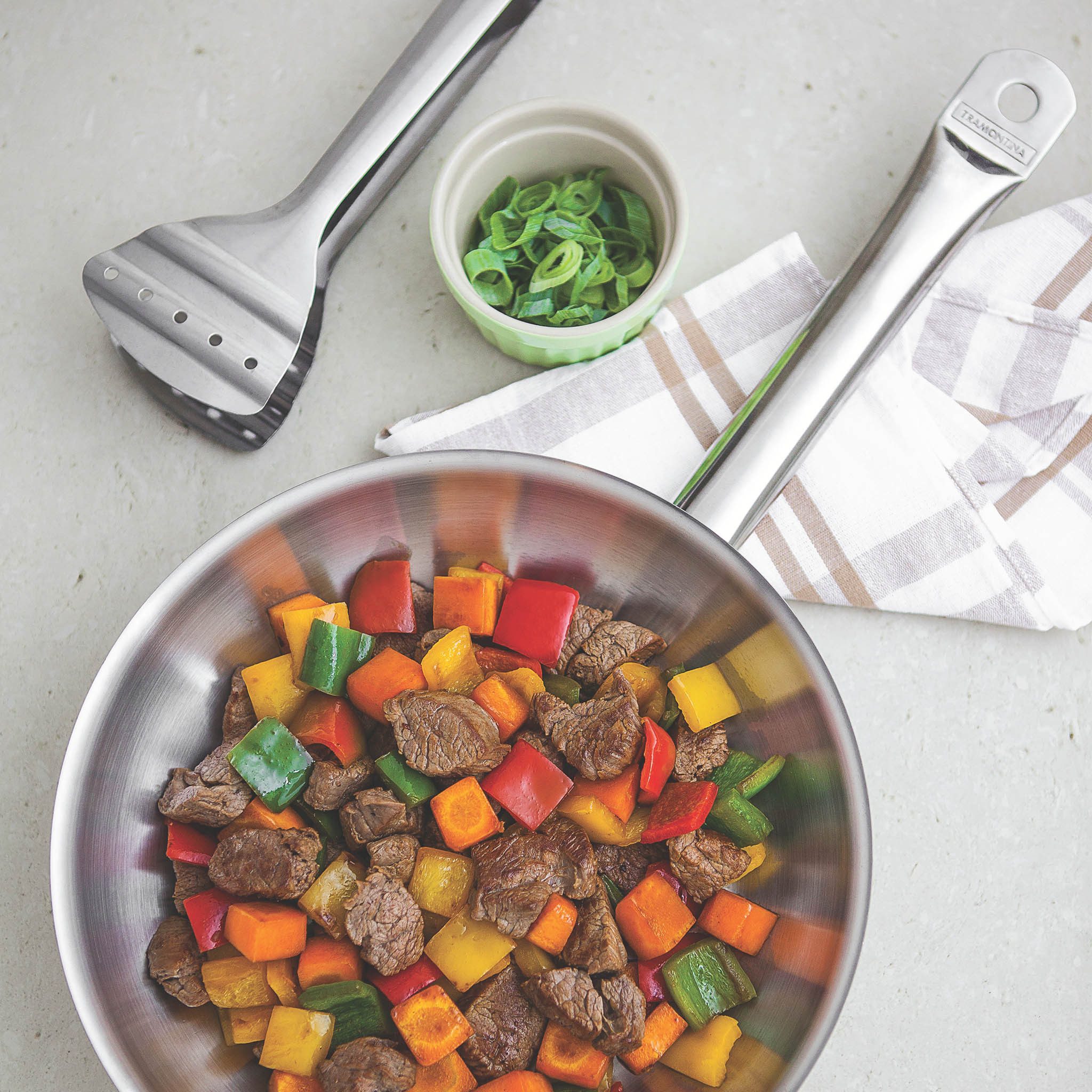 Tramontina Bratpfanne PROFESSIONAL - Edelstahl, Induktion, rostfrei, Edelstahl 18/10 (1-tlg), Pfanne, spülmaschinengeeignet, backofengeeignet