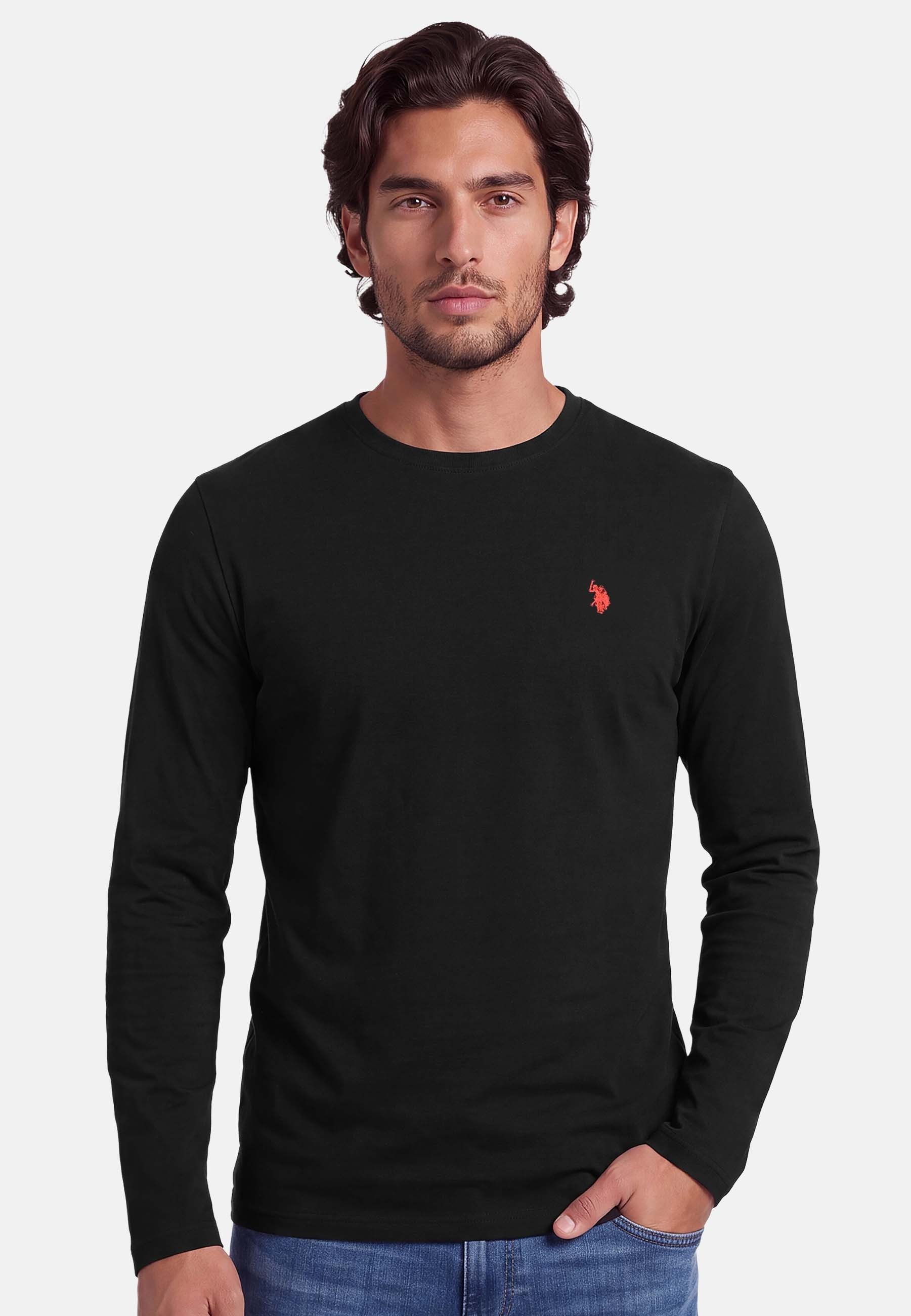 U.S. Polo Assn. Rundhalspullover aus reiner Baumwolle mit Logostickerei