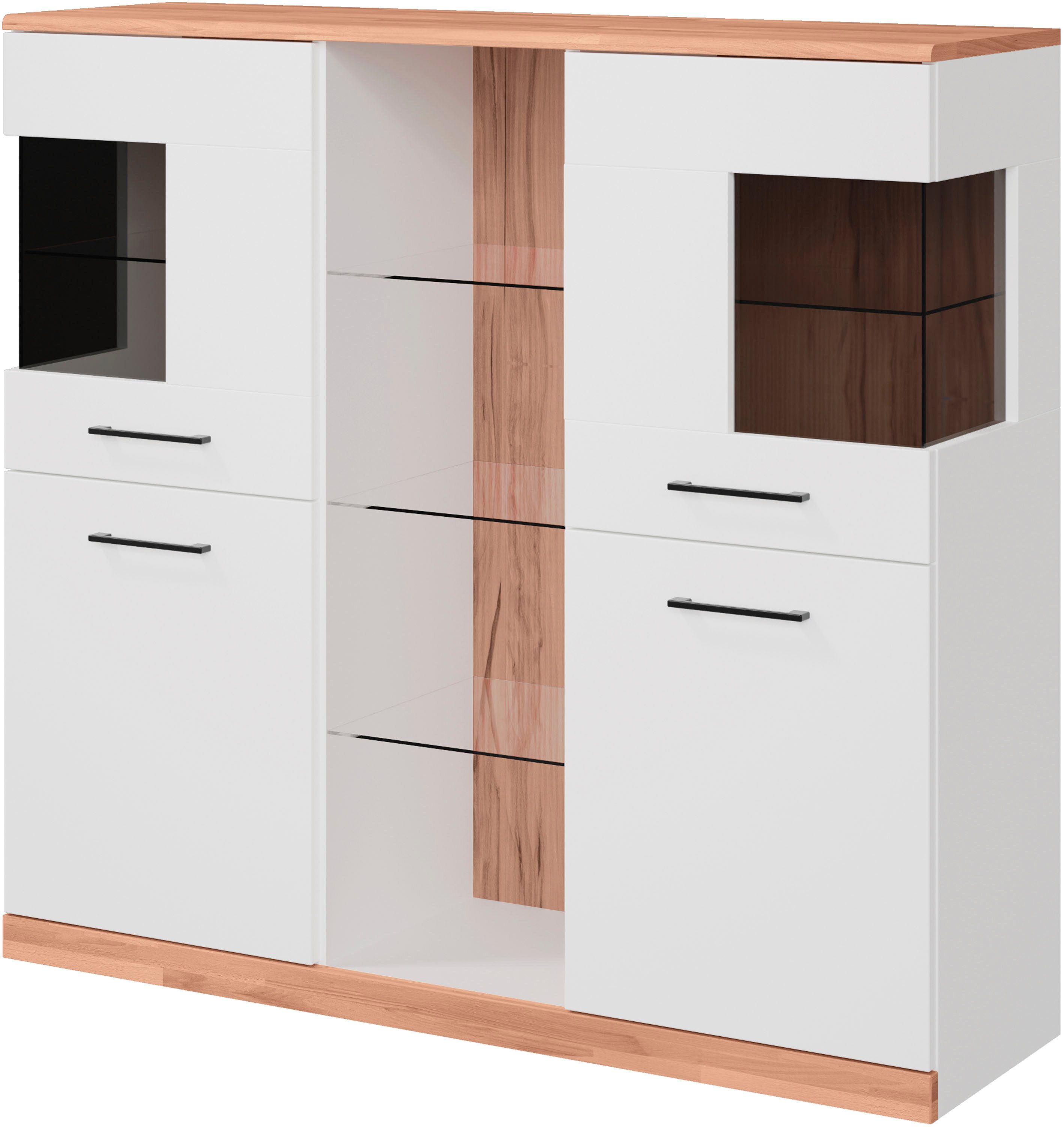 Home affaire Highboard Ribe,120cm breit,112cm hoch,Oberplatte günstig online kaufen