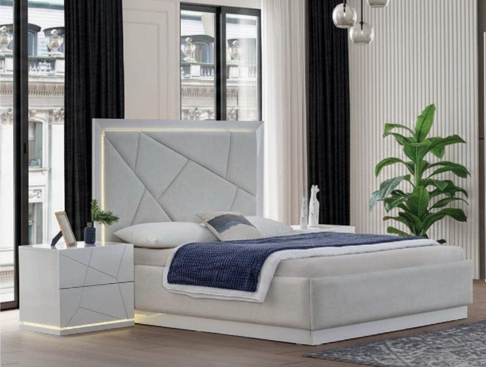 JVmoebel Schlafzimmer-Set Stilvolles 3-teiliges Schlafzimmer-Set mit Bett und 2 Nachttischen, (3-tlg), Made in Europa