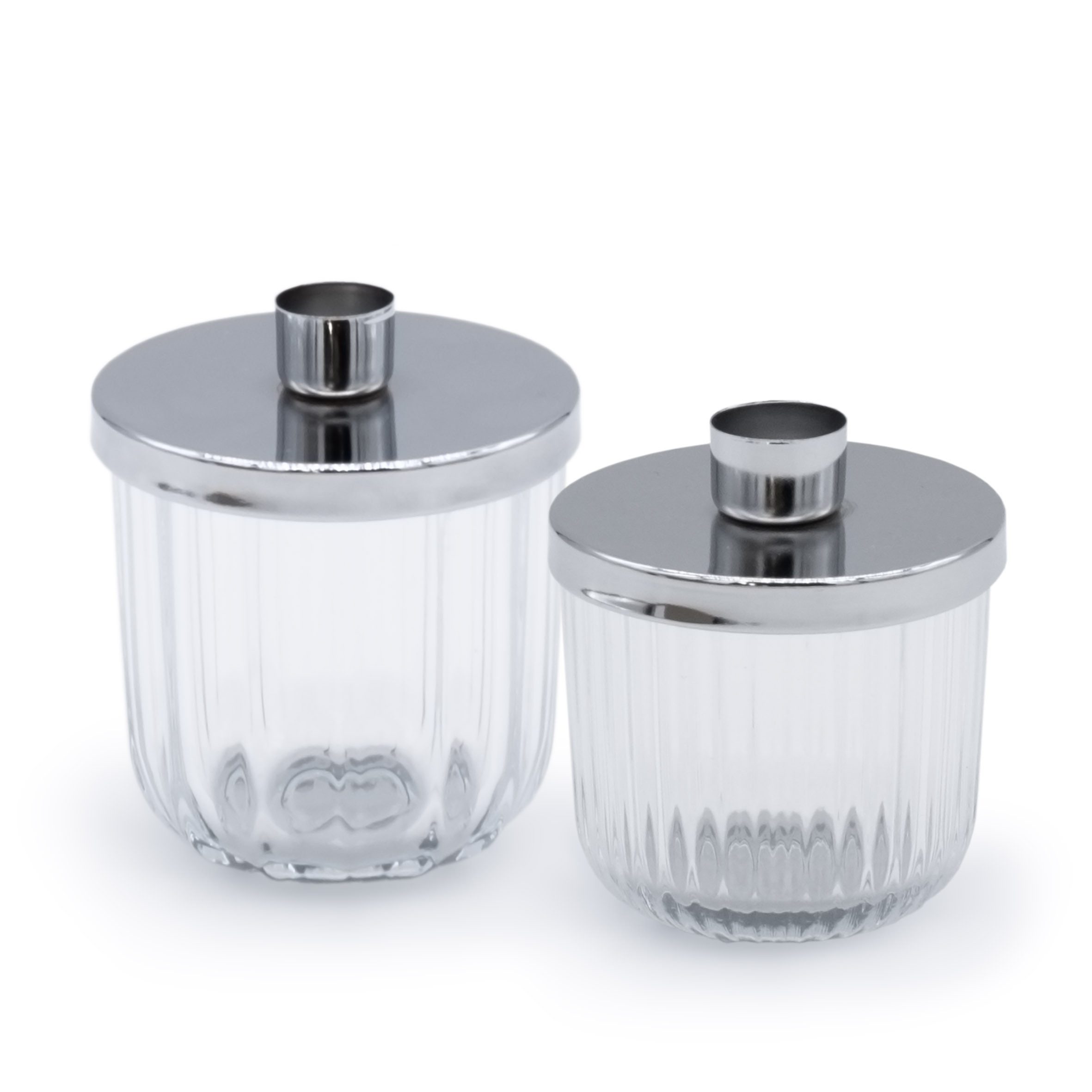 Spetebo Торшеры Metall Торшеры mit Deko Glas (Set, 2 St., Торшеры), Подсвечник in Silber für Stabkerzen