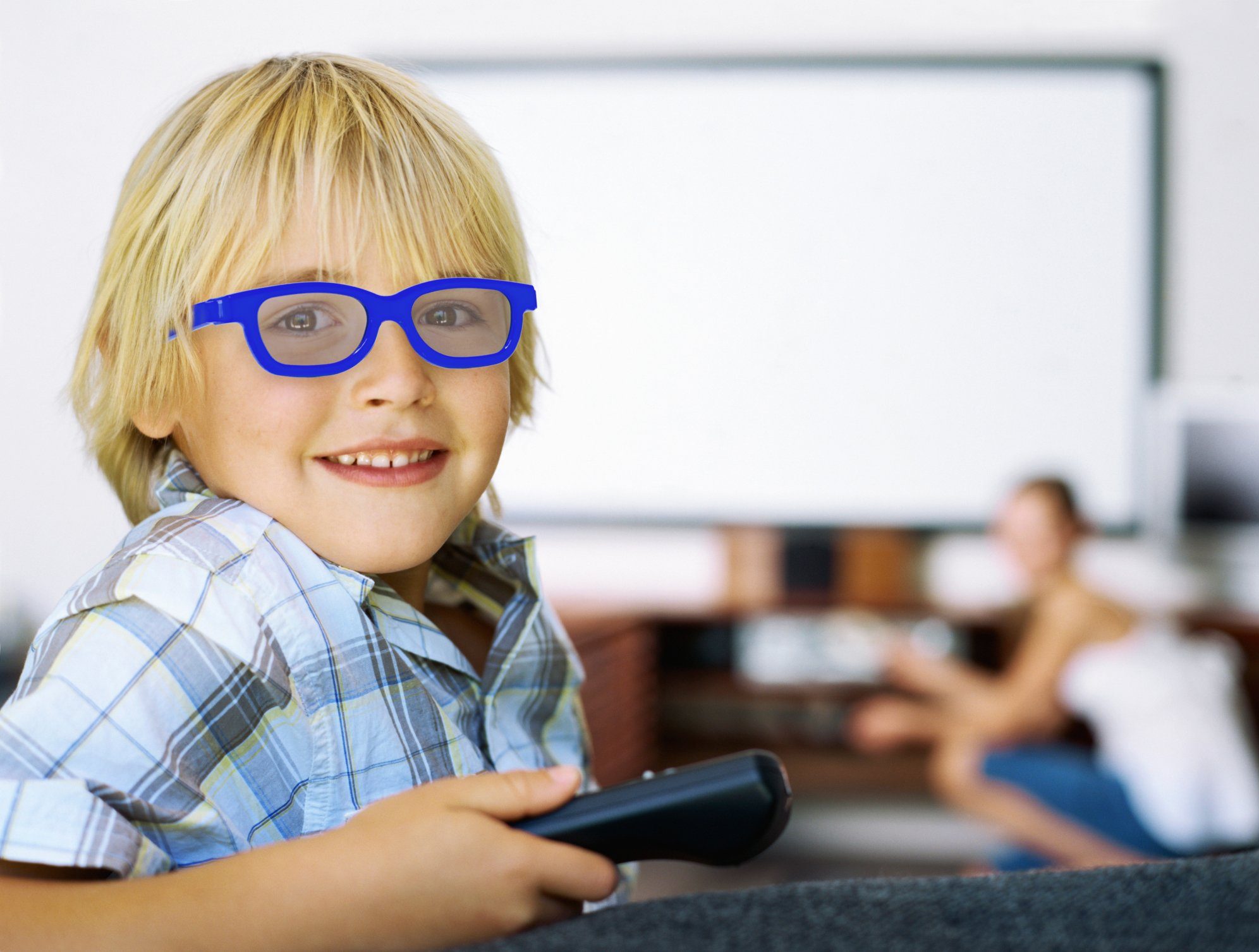 PRECORN 3D-Brille 3D Universale Kinder-Brille 3D Passive blau für Cinema
