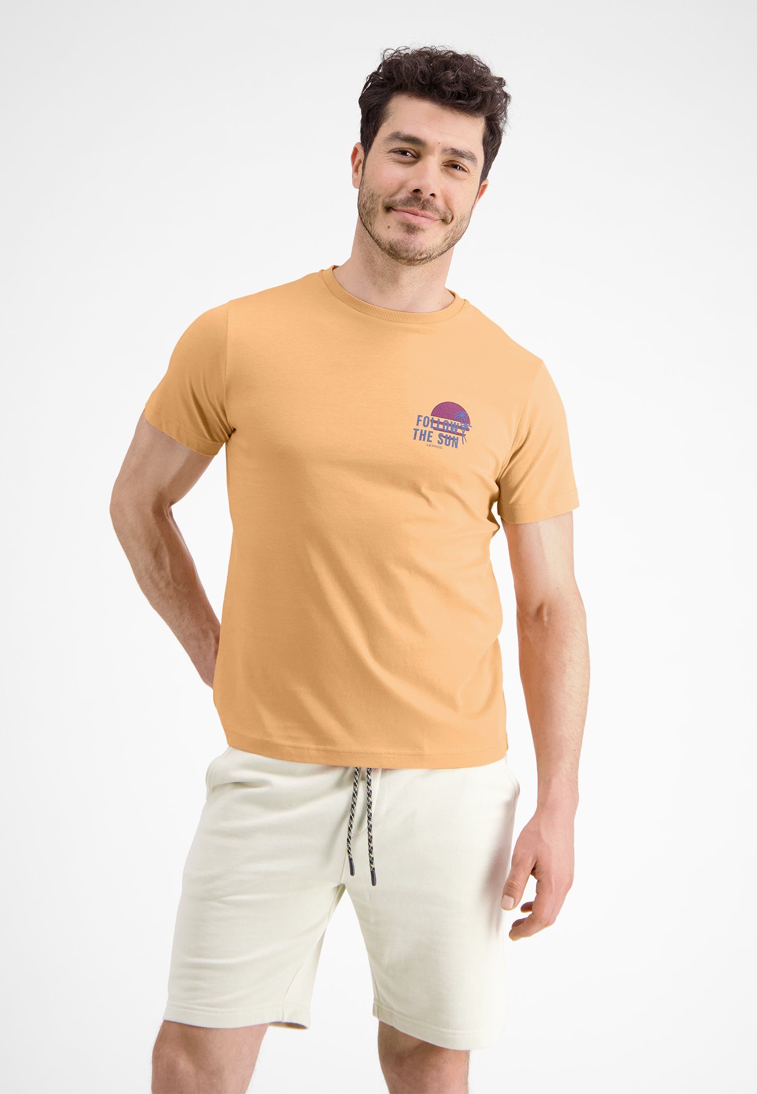 LERROS T-Shirt LERROS T-Shirt mit Brustprint *Follow the sun* GENTLE PEACH