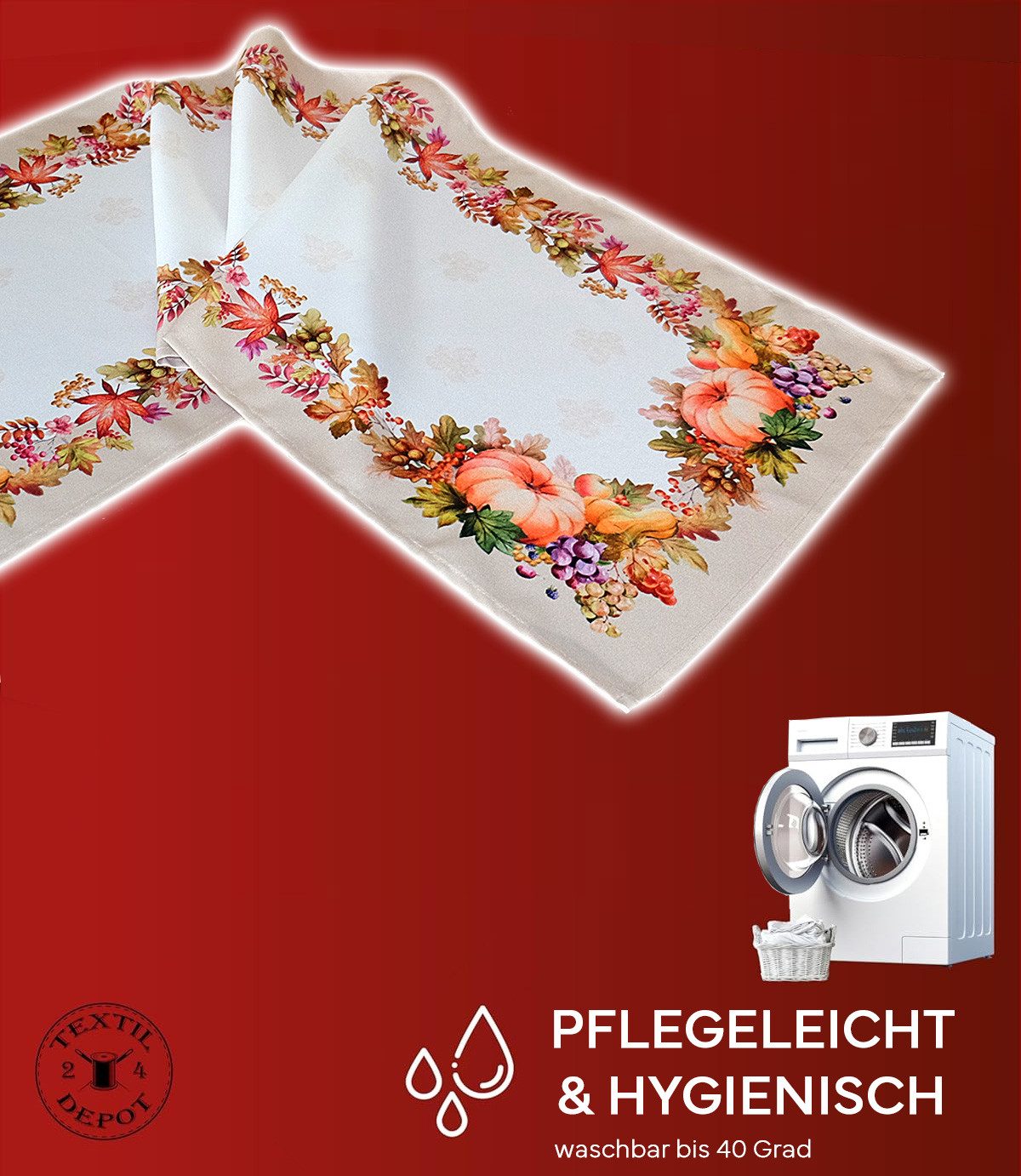 texpot Tischdecke Tischläufer Druck Herbstfrüchte (1-tlg) günstig online kaufen