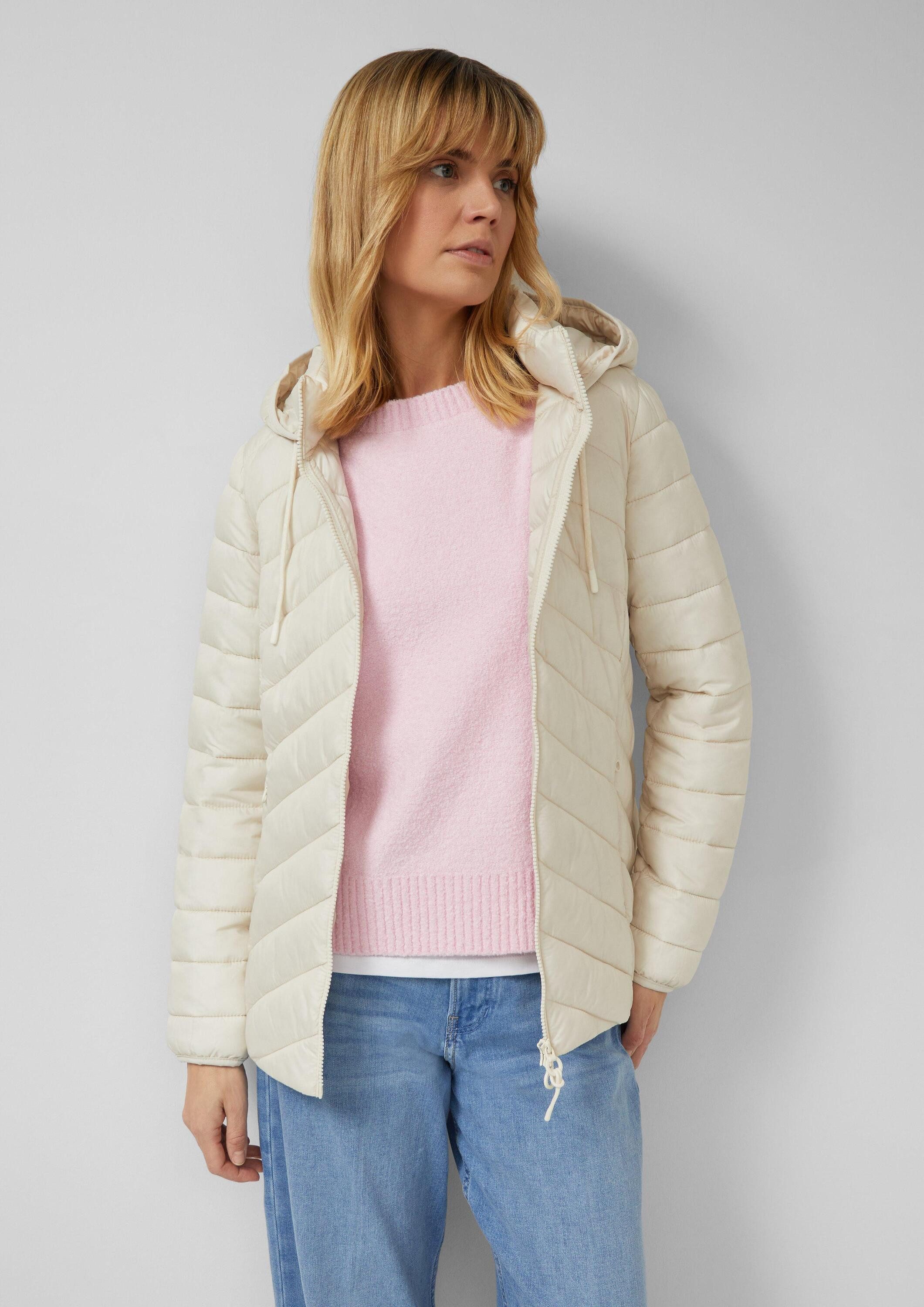 s.Oliver Funktionsjacke Outdoor-Jacke Gesteppte Jacke mit abnehmbarer Kapuze im Slim Fit