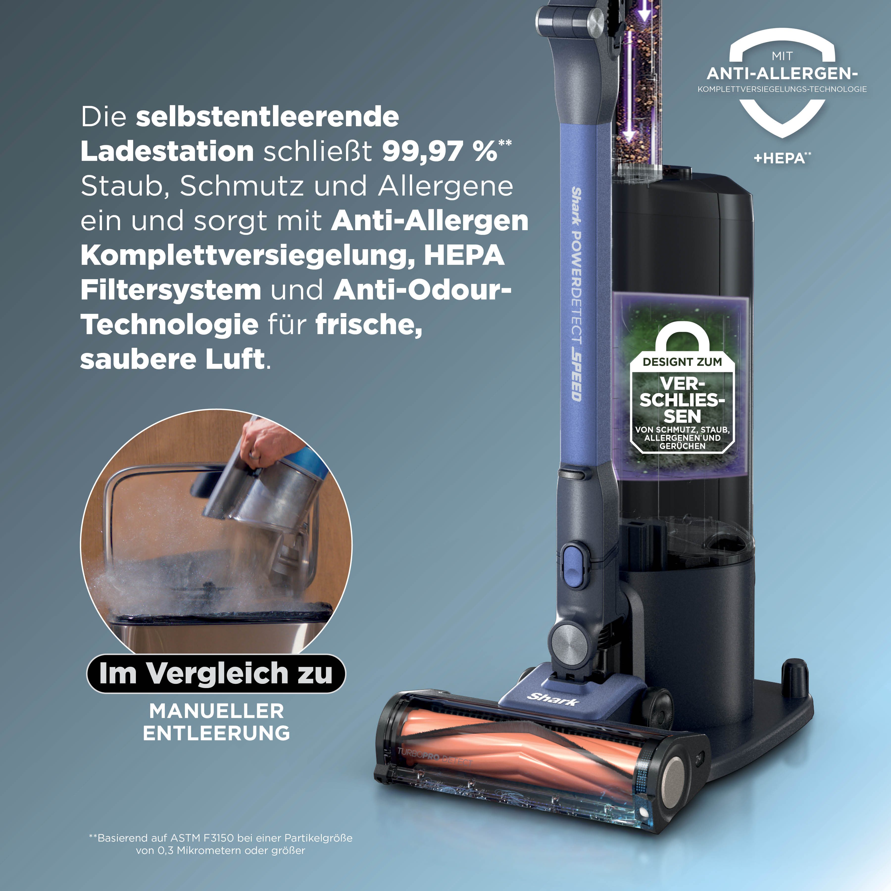 Shark Akku-Hand-und Stielstaubsauger Shark PowerDetect Speed Pet Pro Clean and Empty IA3241EUT, 350 W, beutellos, Reveal-Technologie:, Flexology – Bild 4 von 5