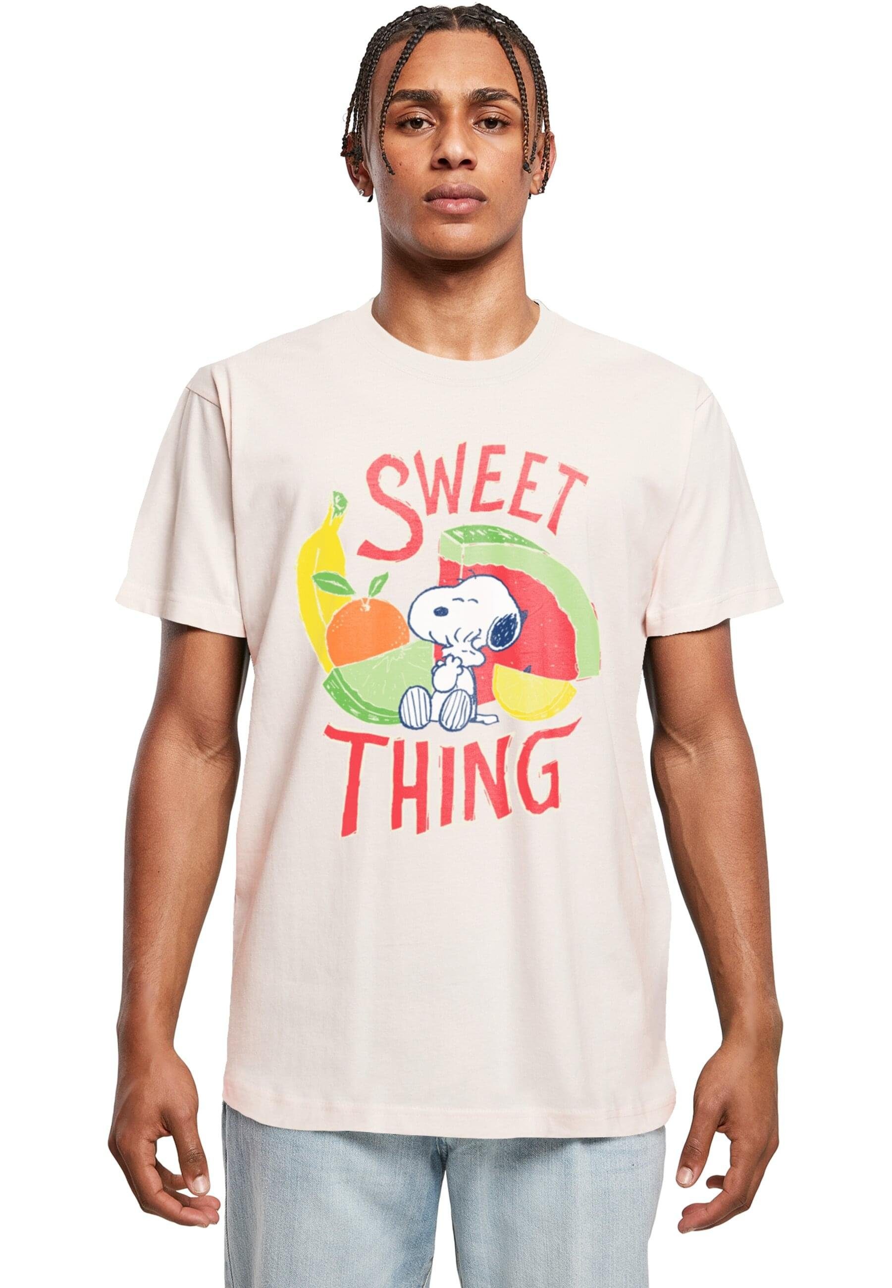 (1-tlg) T-Shirt Neck Sweet thing T-Shirt Herren Merchcode Round Peanuts - pinkmarshmallow