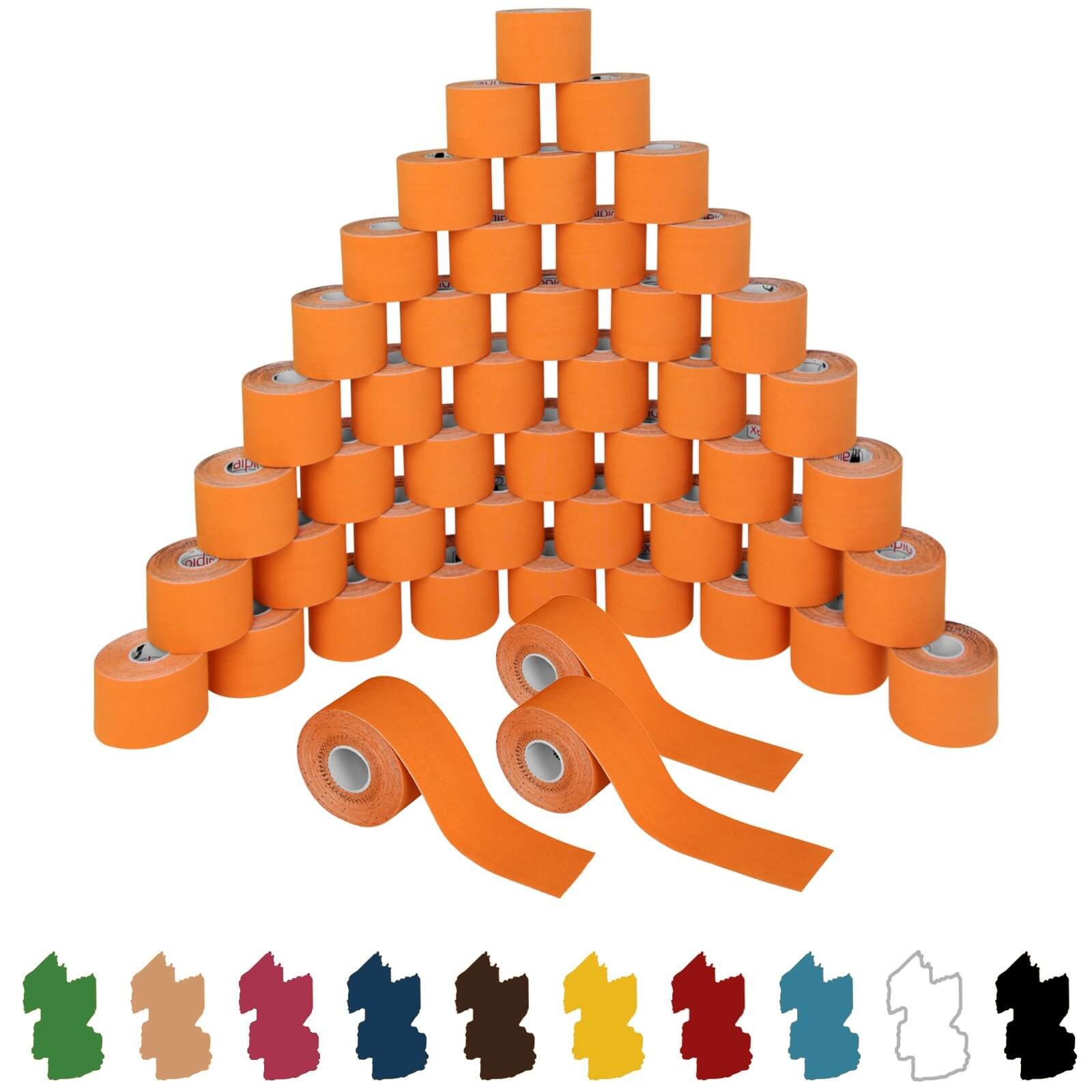 ALPIDEX Kinesiologie-Tape 48 Rollen Kinesiologie Tape 5 m x 5,0 cm - in 11 Farben