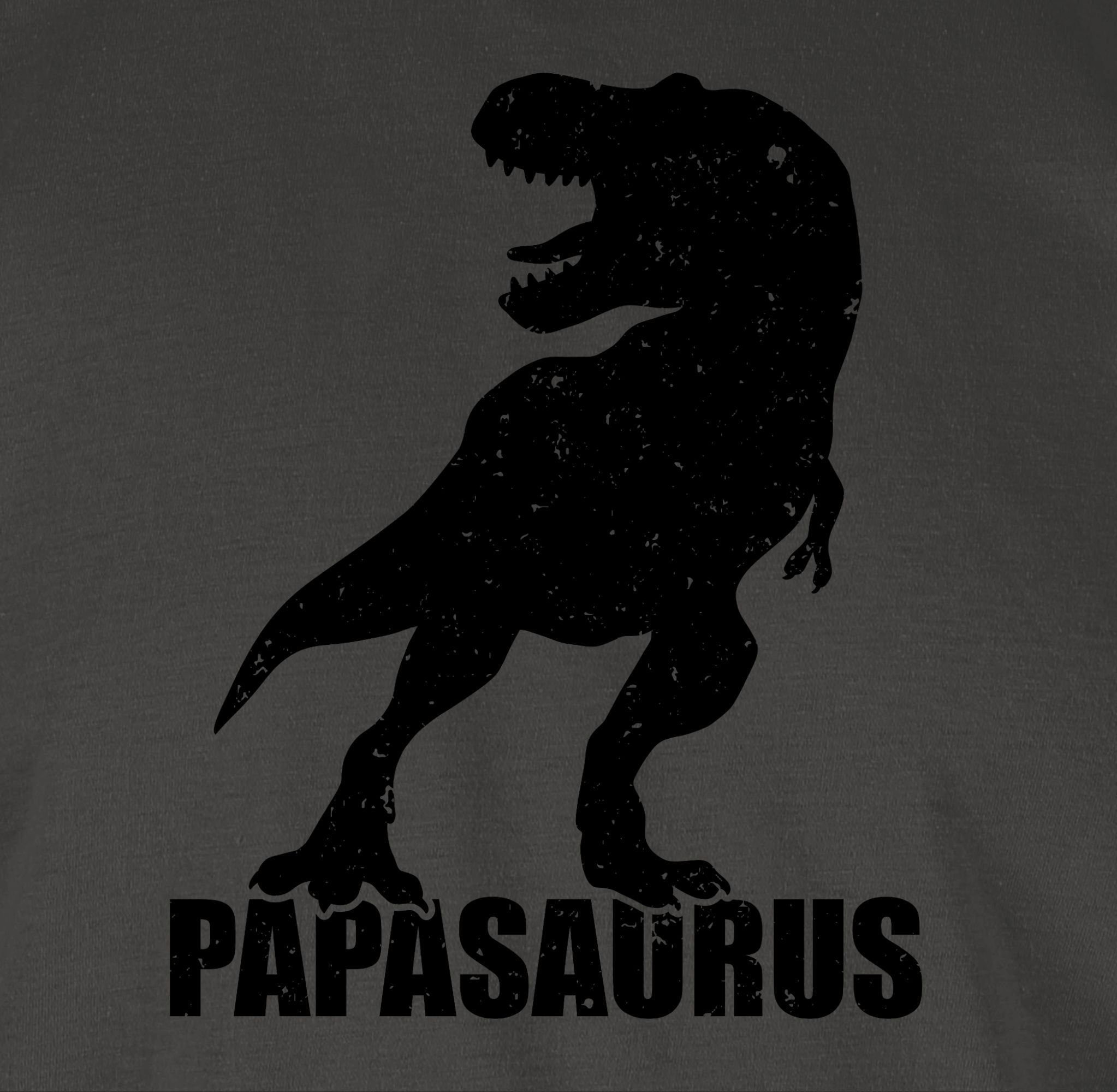 T-Rex für Vatertag Papasaurus Papa Geschenk Shirtracer 01 Dunkelgrau mit T-Shirt