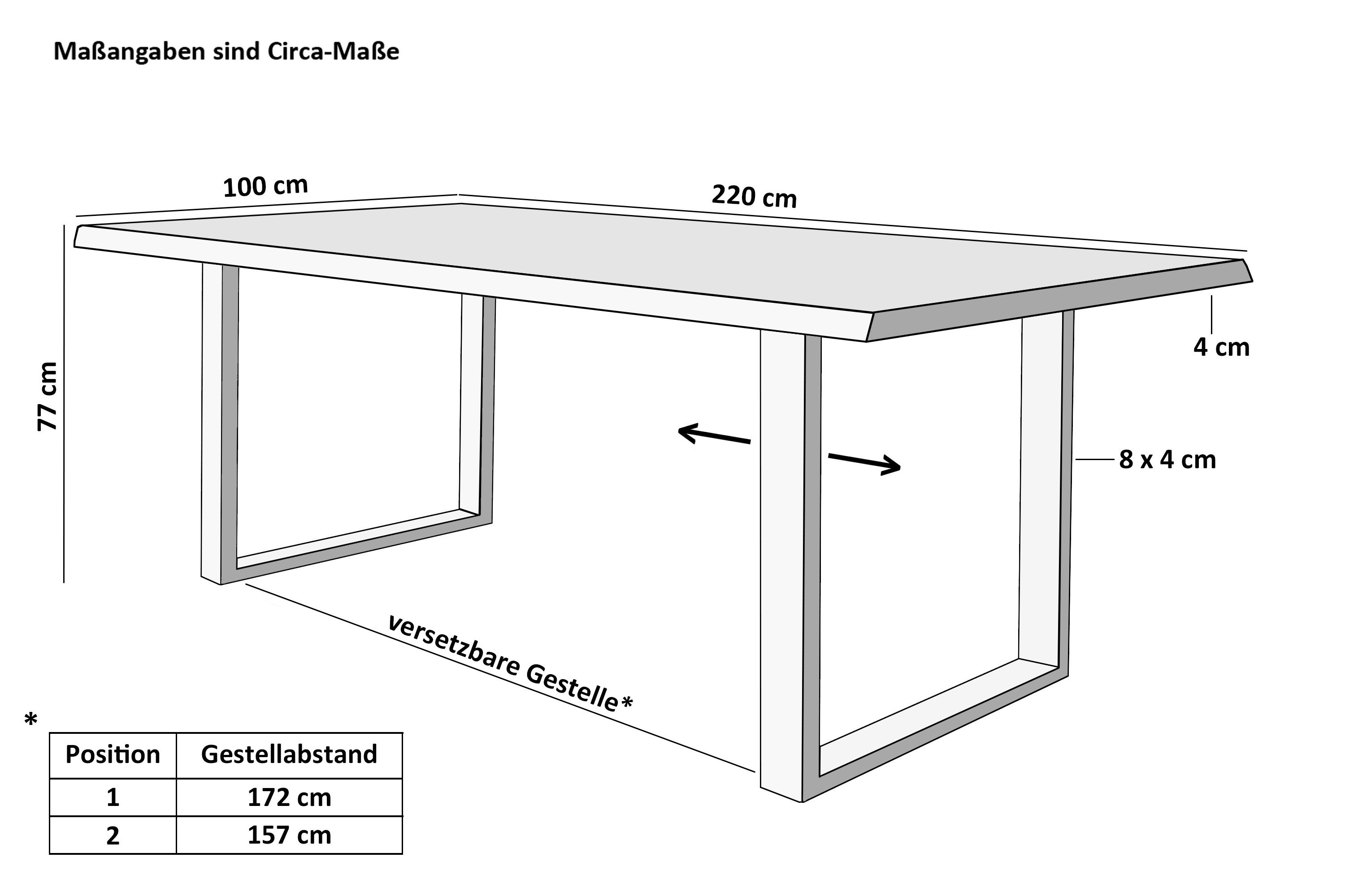 SAM® Esstisch Thora, verschiedene Holz-Optiken, U-Metallgestell, günstig online kaufen