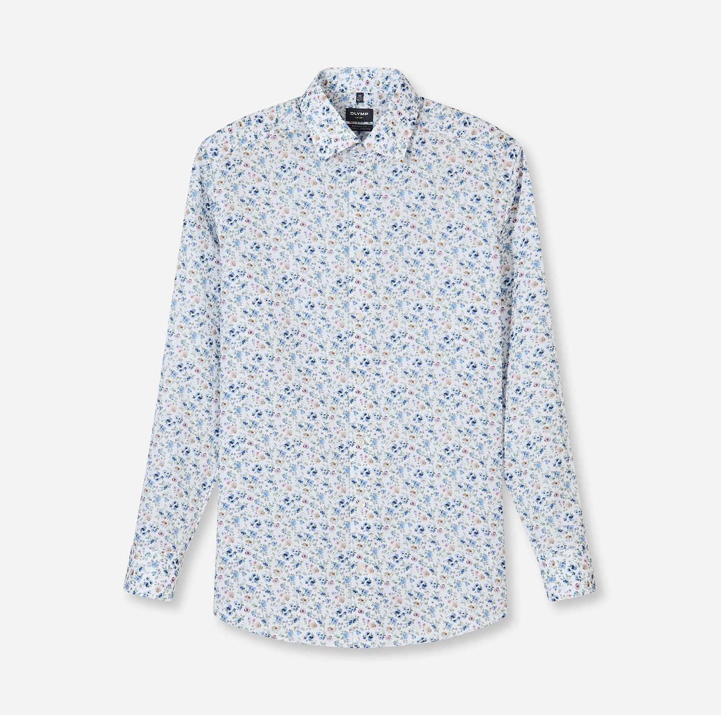 OLYMP Langarmhemd Luxor Businesshemd, New-Kentkragen, floraler Print, moder günstig online kaufen